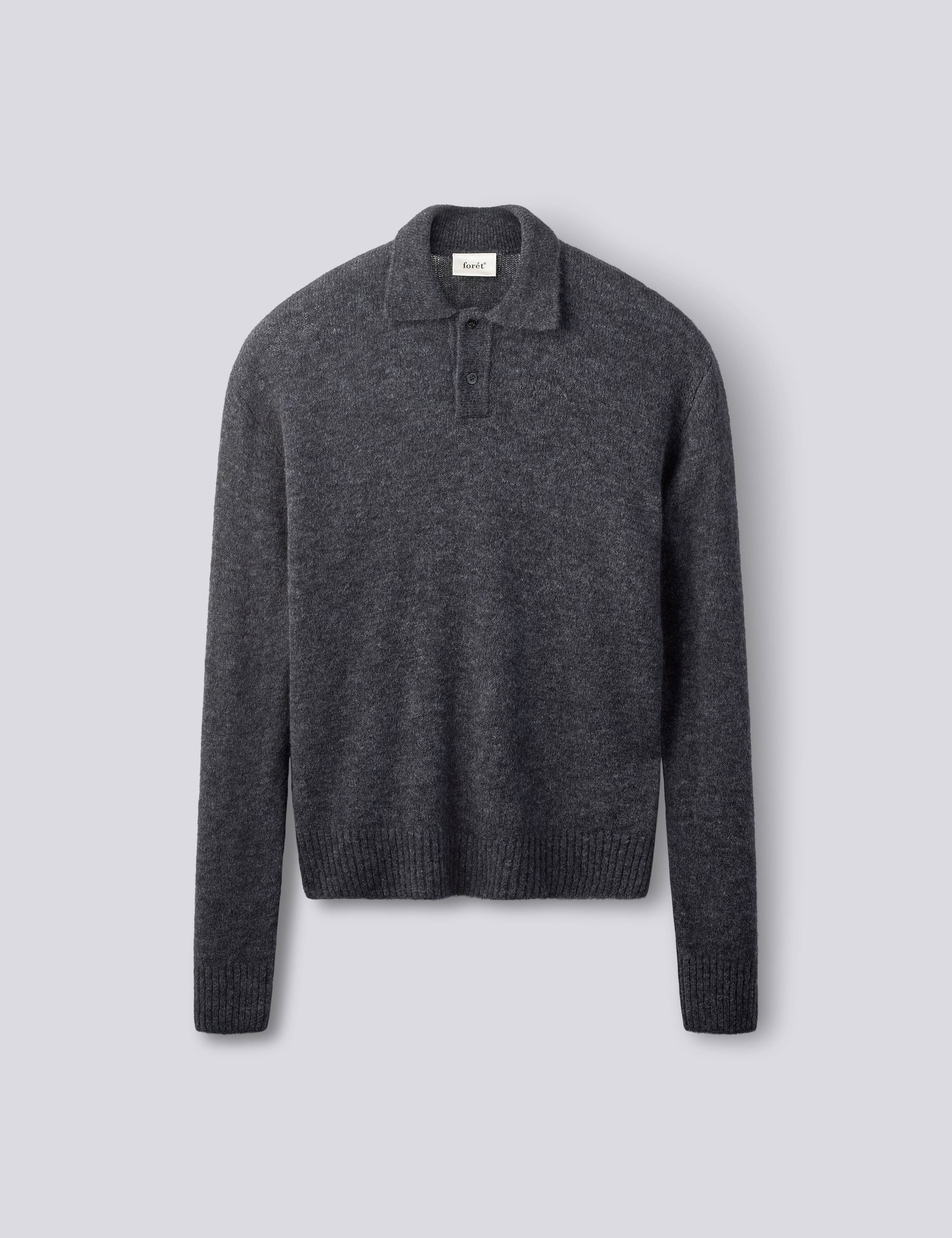ALPINE POLO KNIT - DARK GEY MELANGE