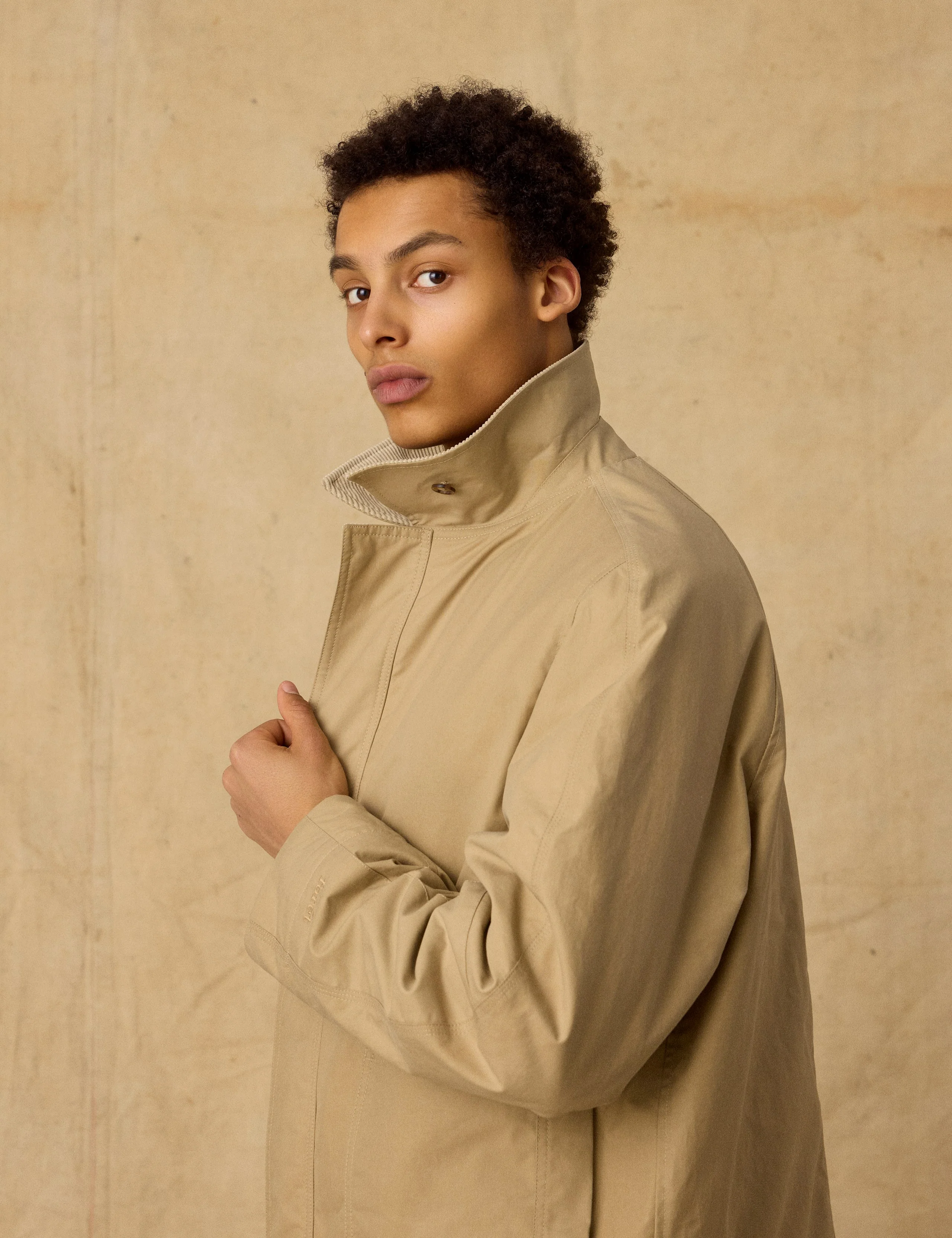 ASPEN PADDED OILSKIN JACKET - KHAKI - Image 6
