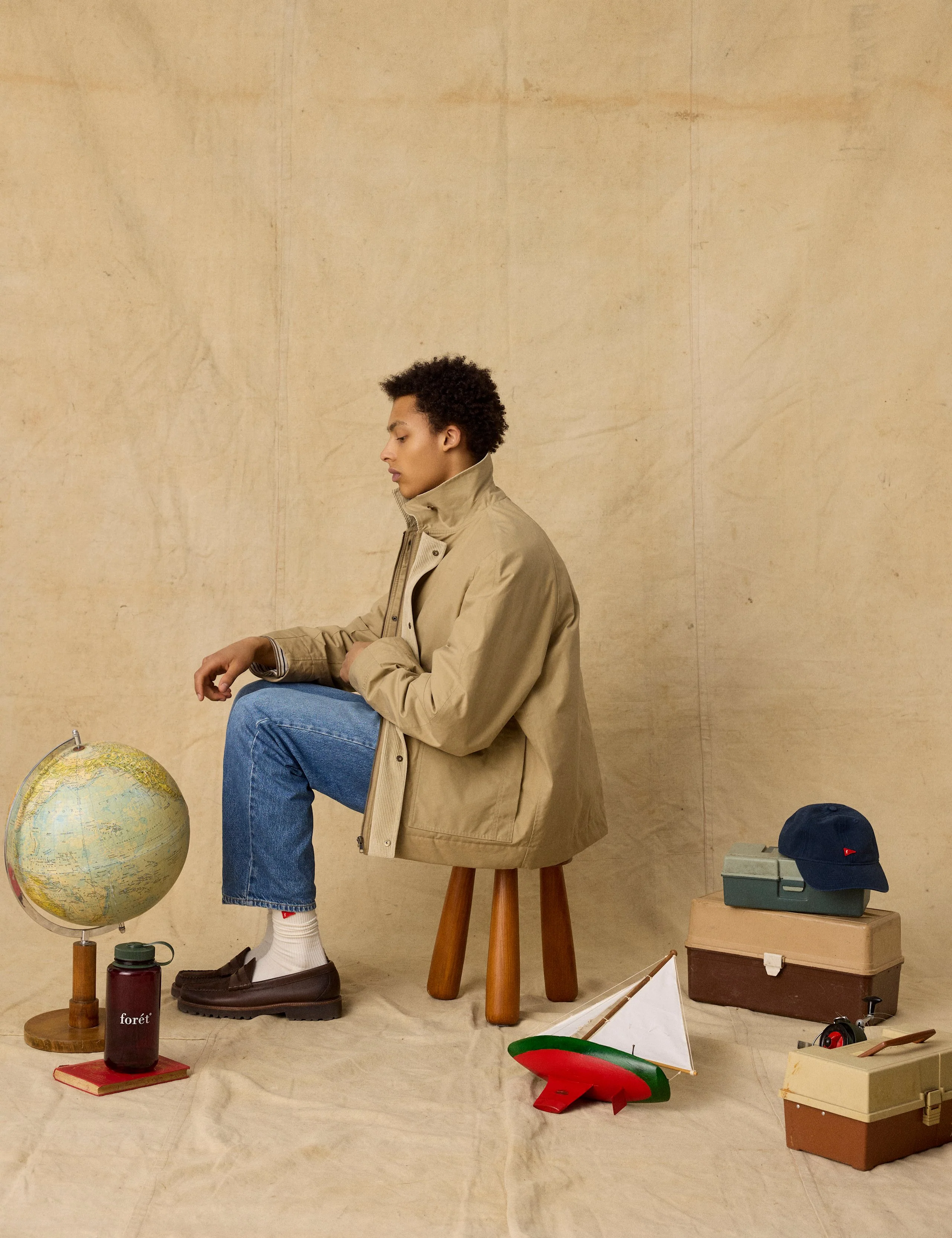 ASPEN PADDED OILSKIN JACKET - KHAKI - Image 7