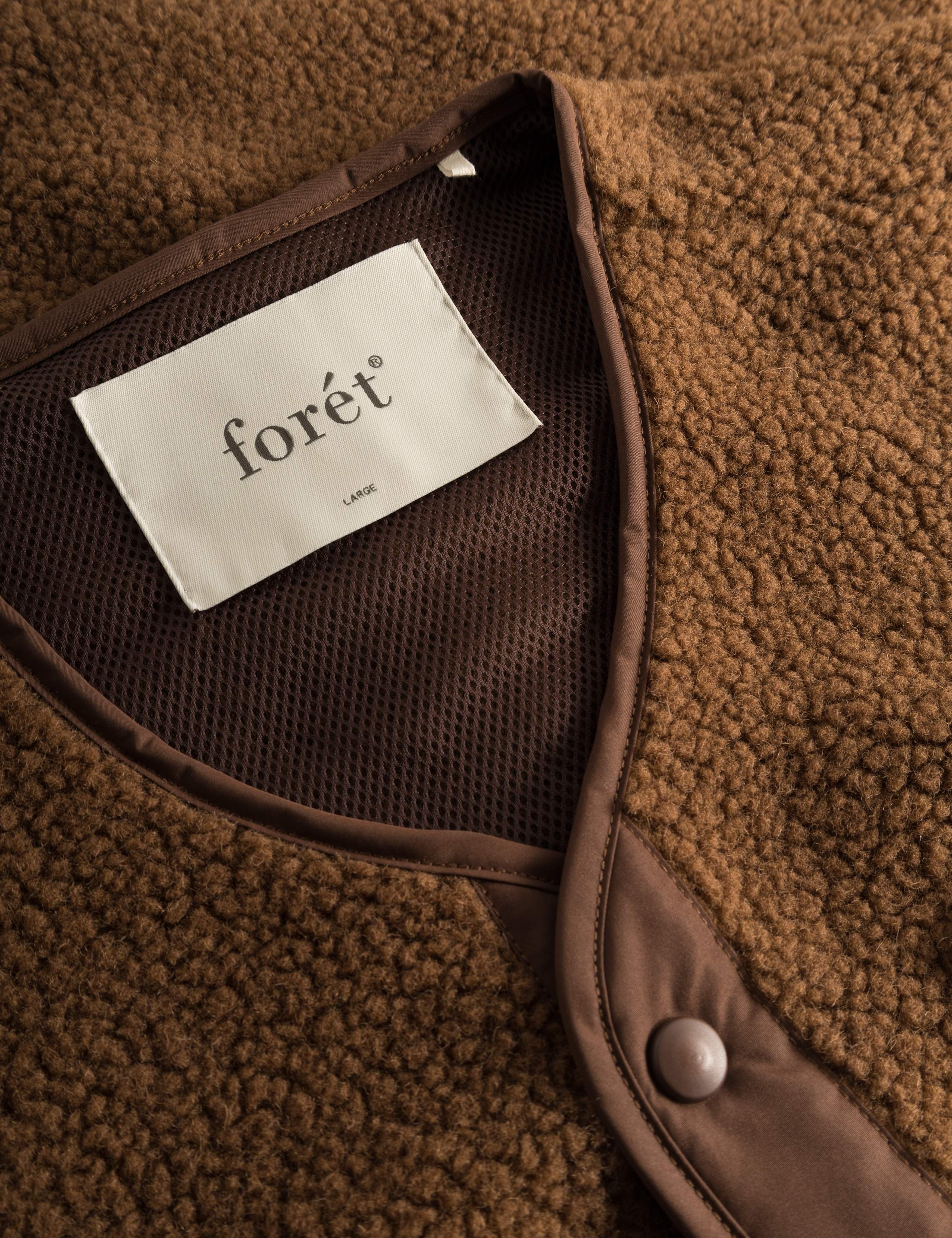 AURA SHERPA FLEECE JACKET - BROWN - Image 3