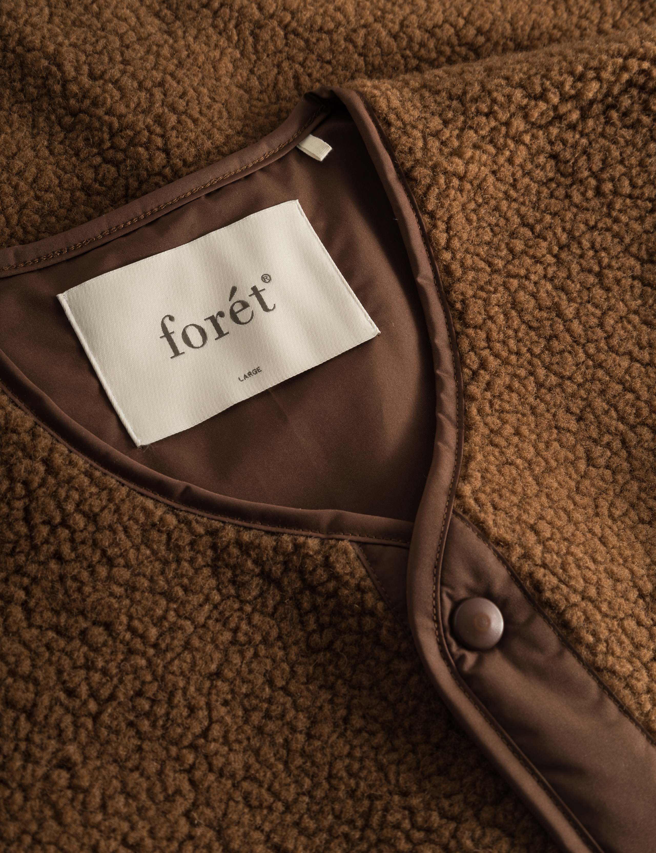 AURA SHERPA FLEECE VEST - BROWN - Image 3