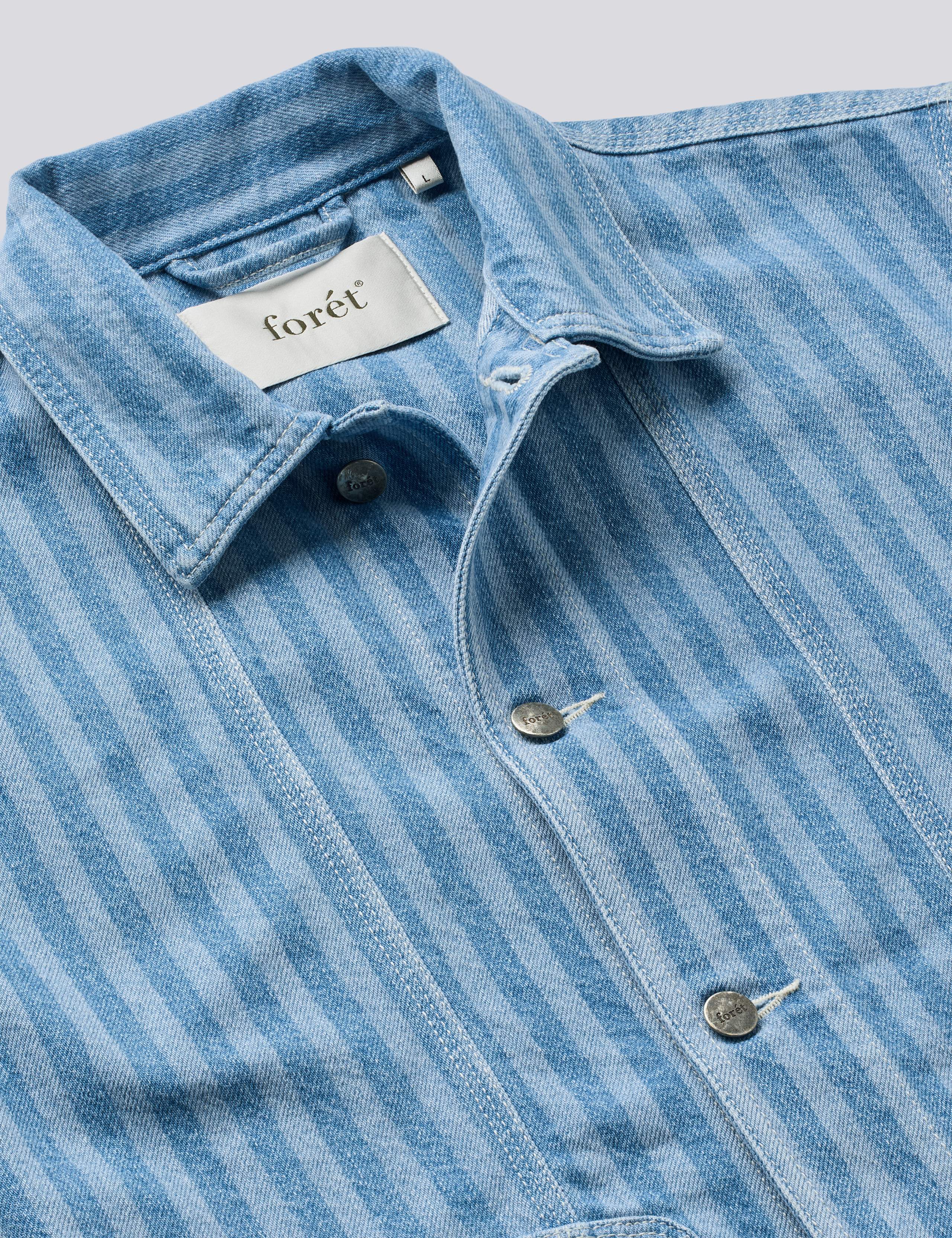 BERRY DENIM OVERSHIRT - STRIPED DENIM - Image 5