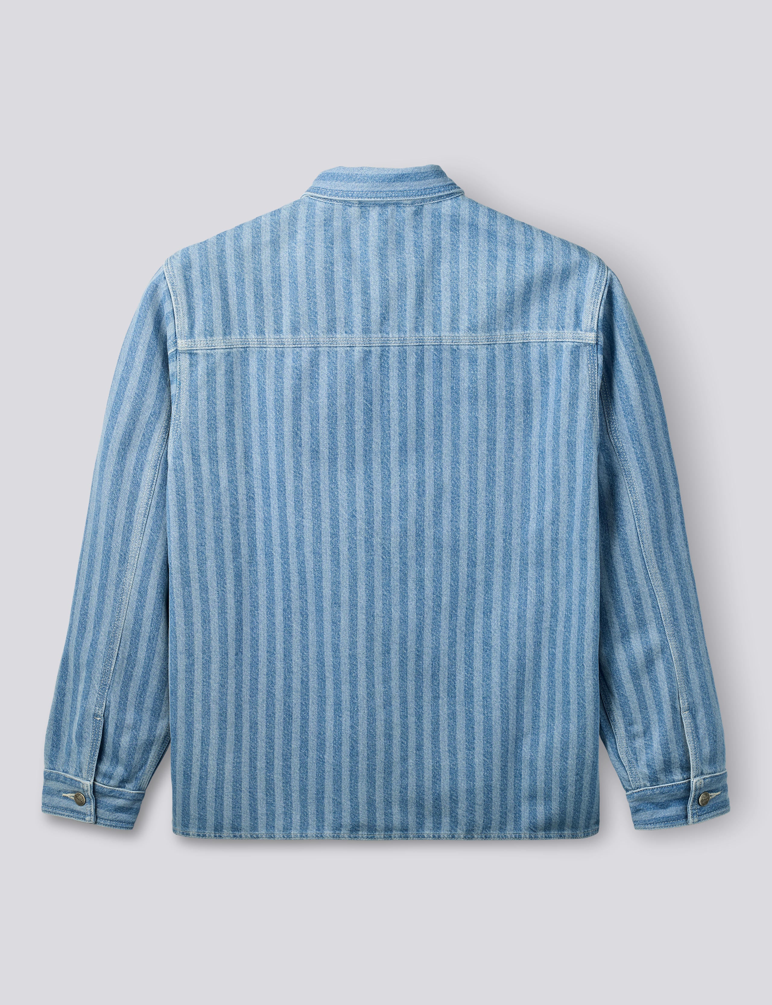BERRY DENIM OVERSHIRT - STRIPED DENIM - Image 6