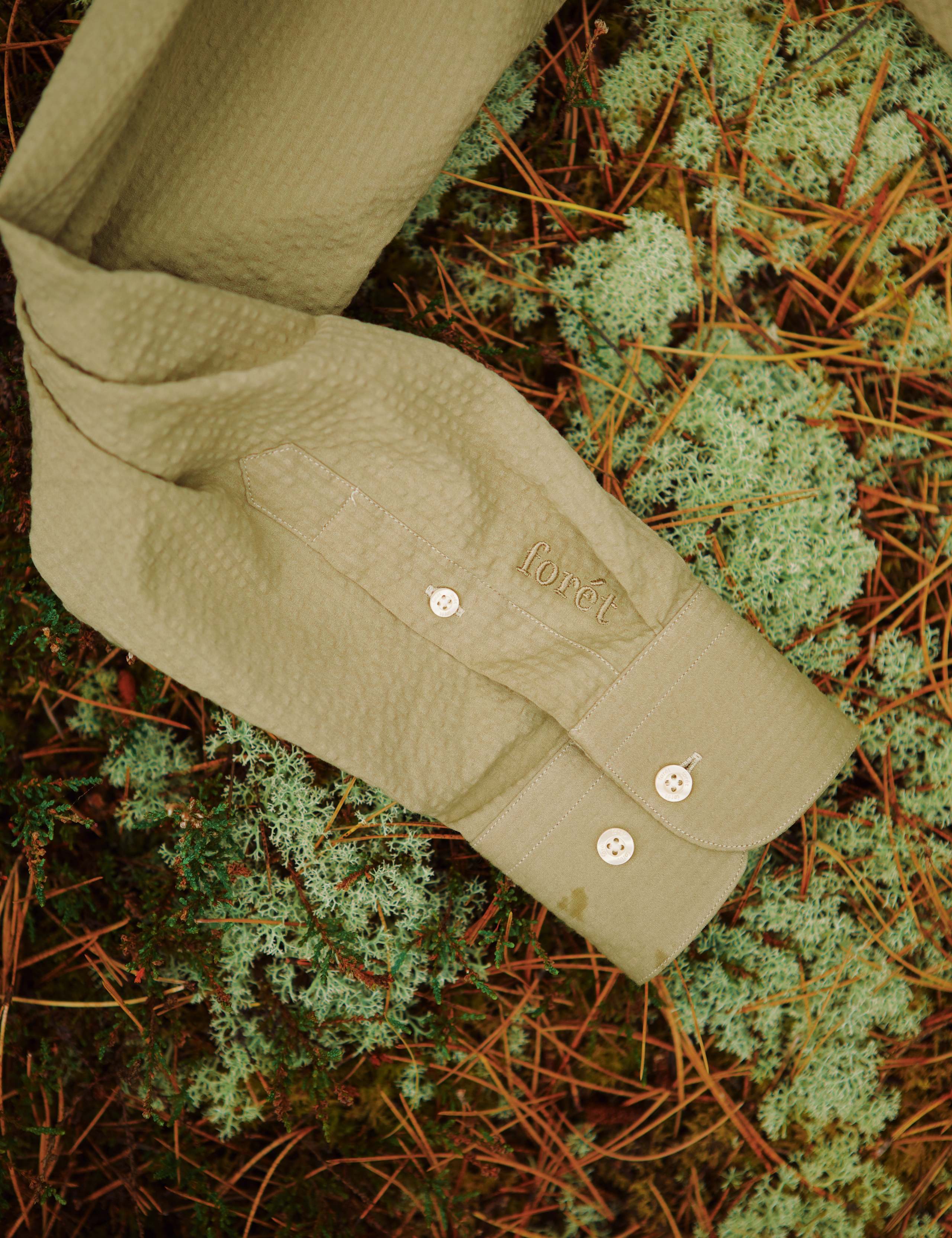 BUSH SEERSUCKER SHIRT - OLIVE - Image 4