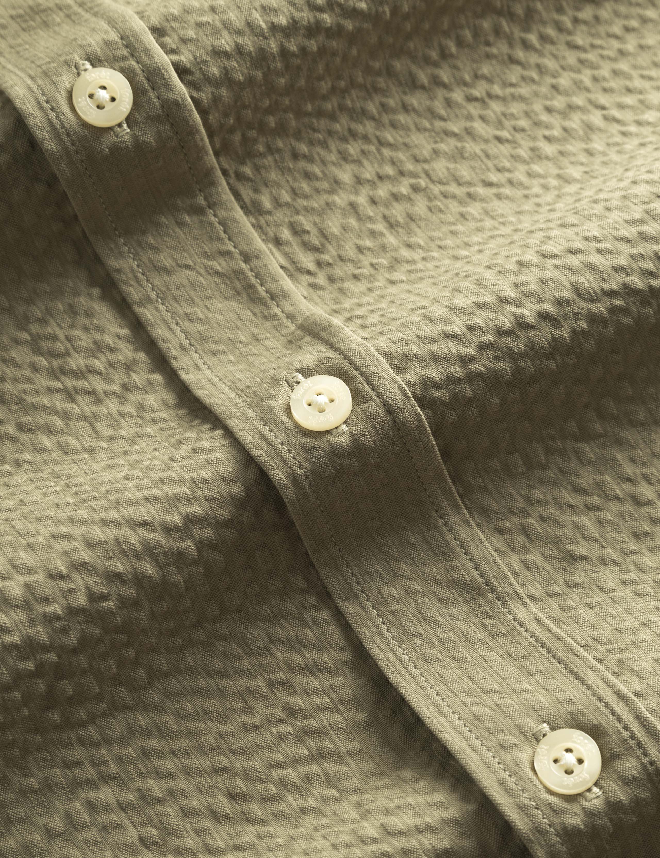 BUSH SEERSUCKER SHIRT - OLIVE - Image 5