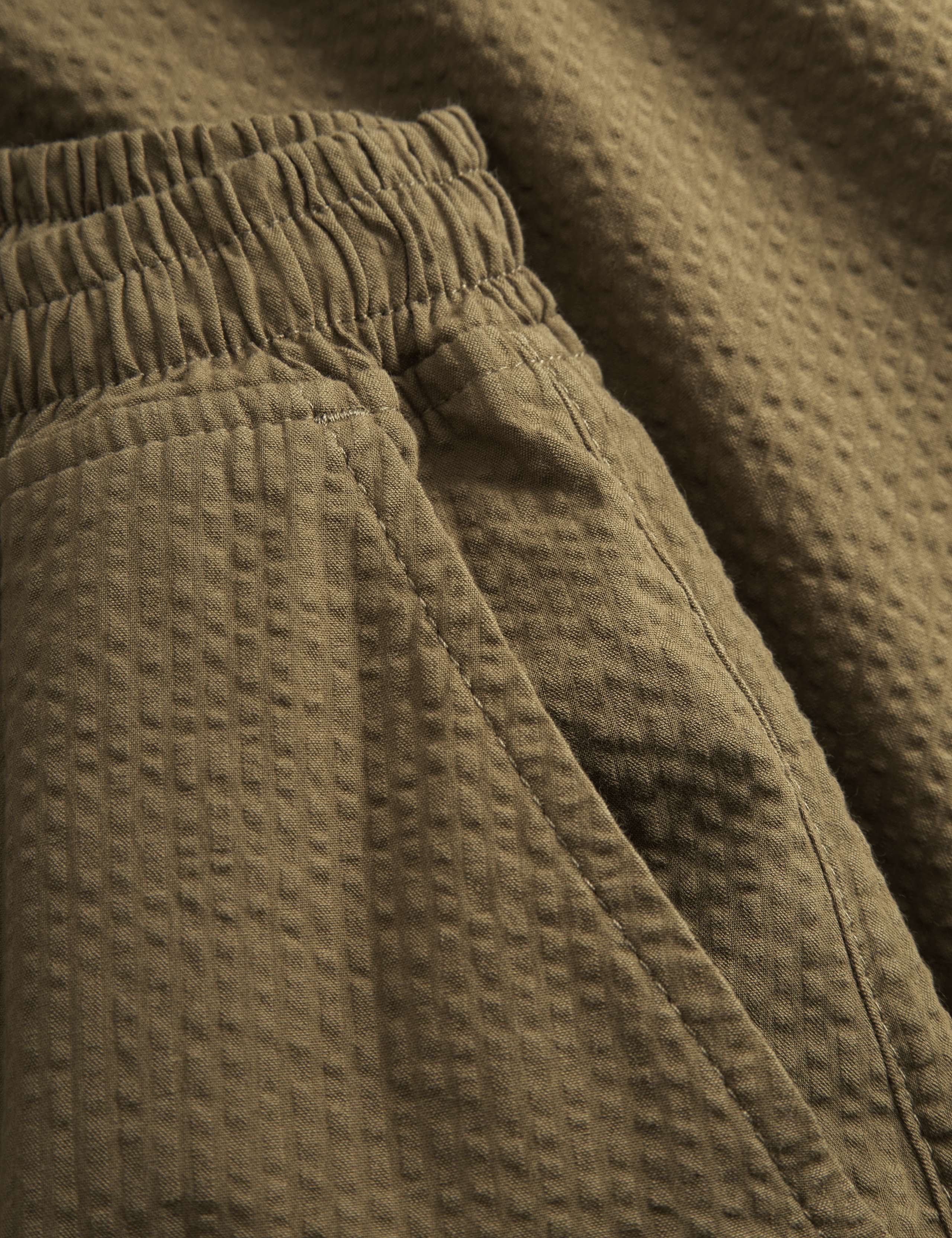 CALM SEERSUCKER PANTS - ARMY - Image 4