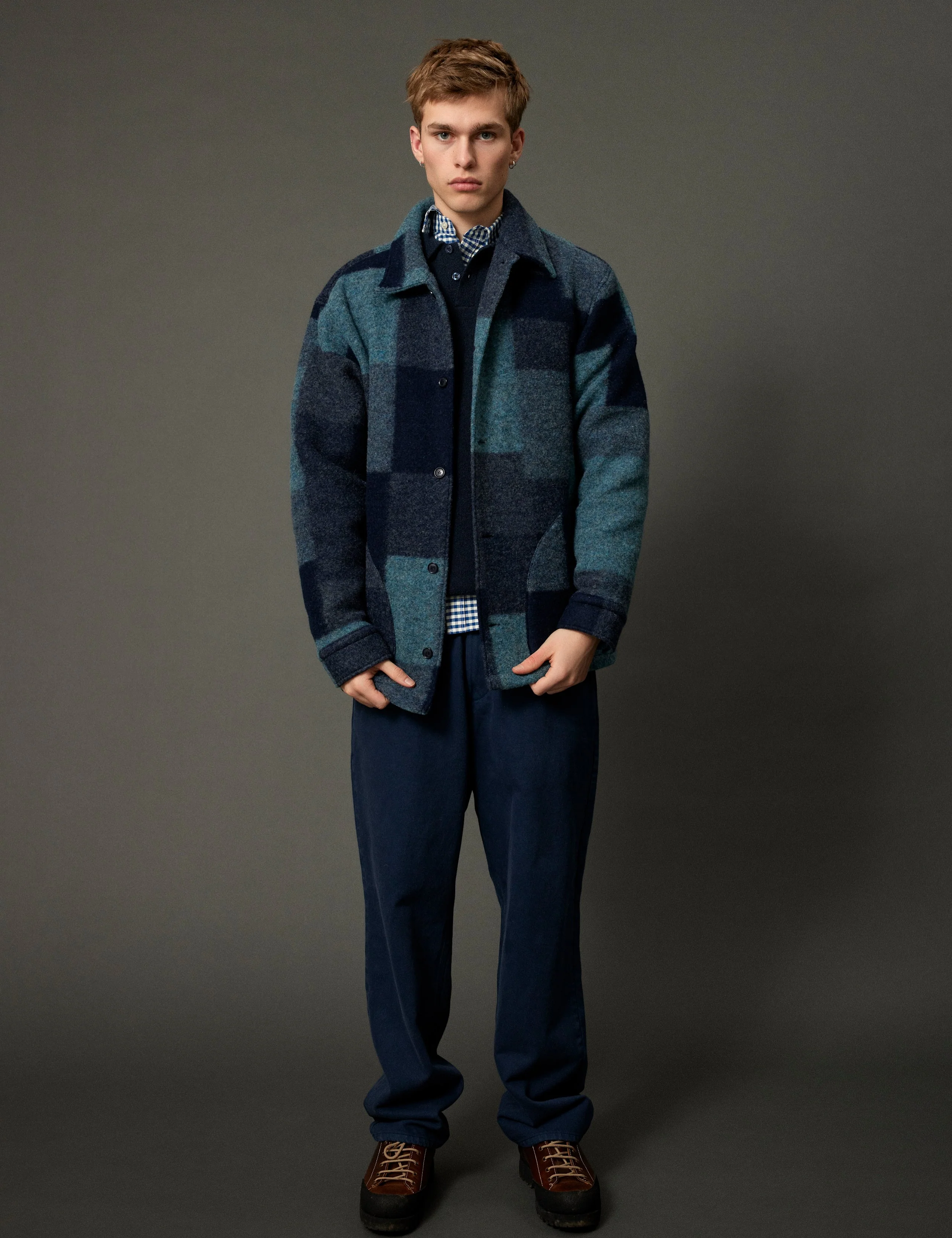 CAVE WOOL JACKET - BLUE MIX - Image 2