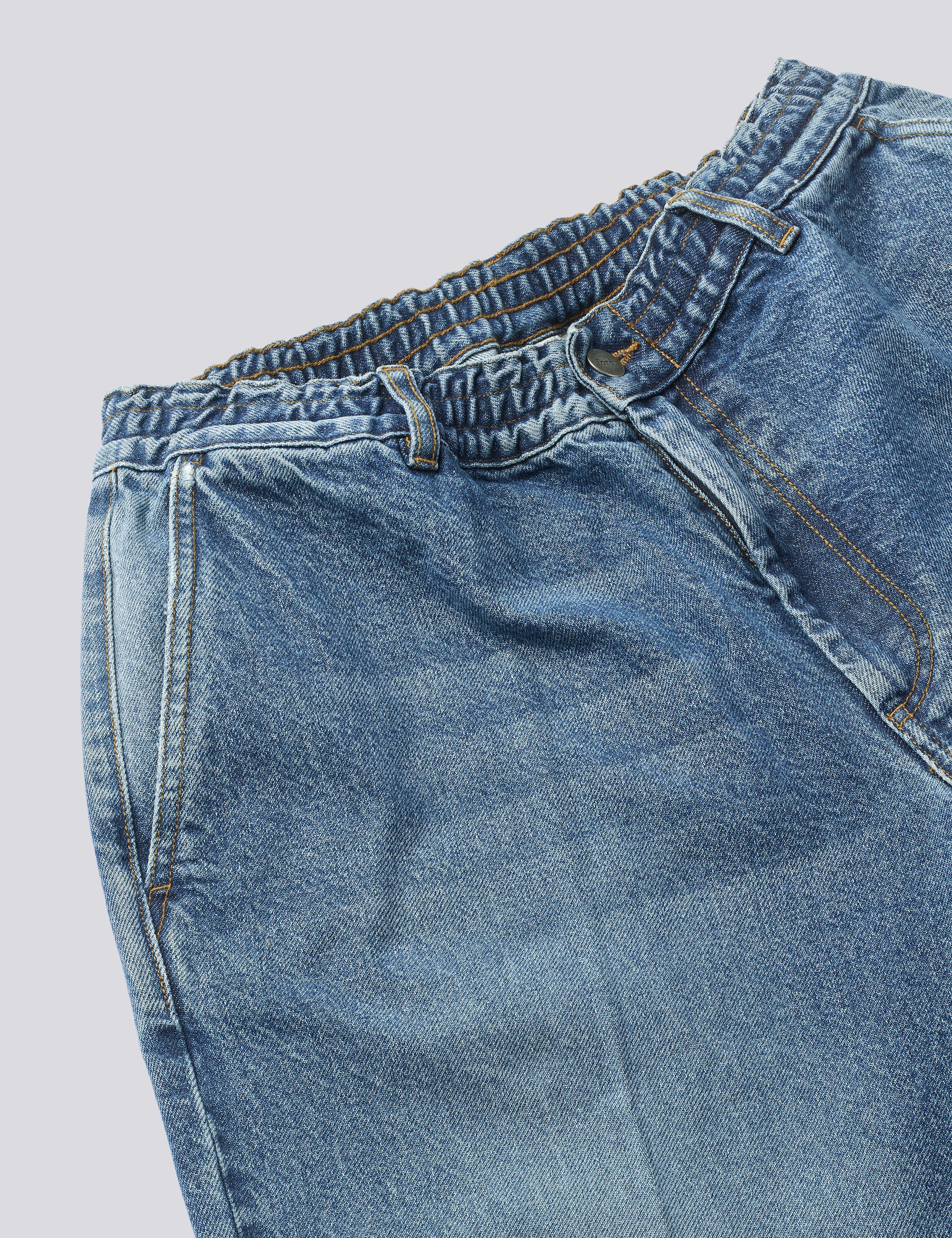 CLAY CREASED DENIM PANTS - WASHED MID BLUE - Image 3