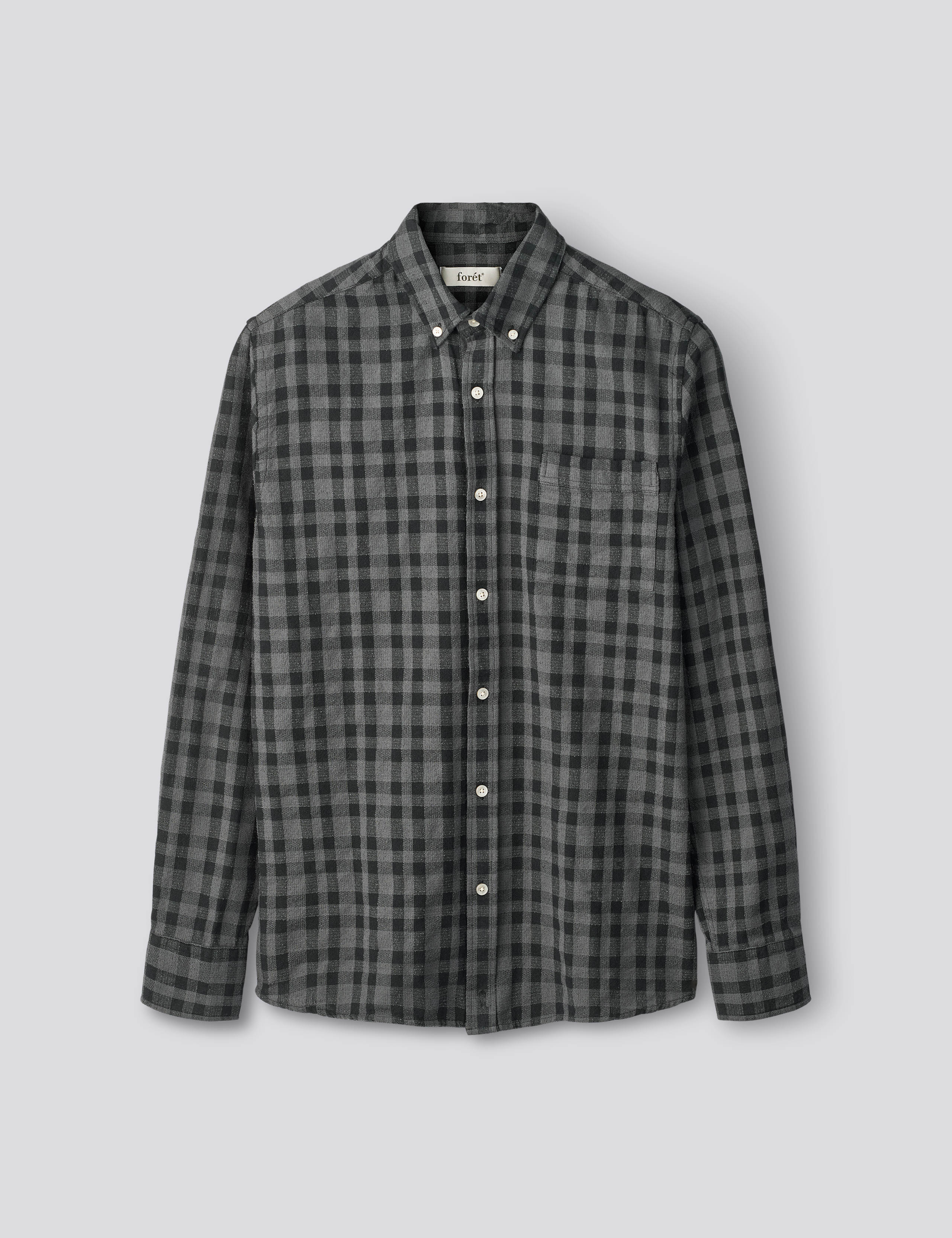 CREEK BOUCLÉ CHECK SHIRT - DARK GREY/BLACK
