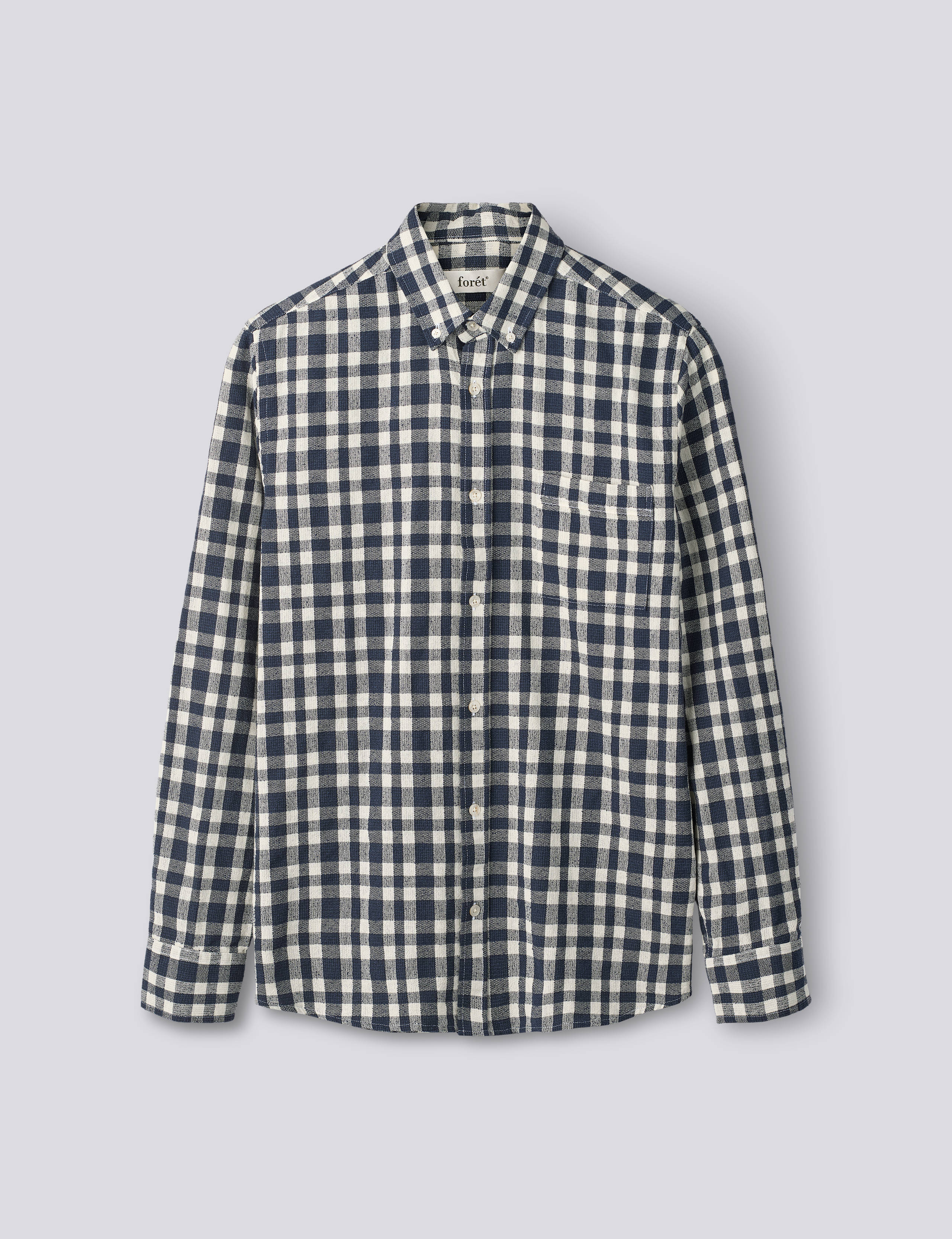 CREEK BOUCLÉ CHECK SHIRT - NAVY/CLOUD