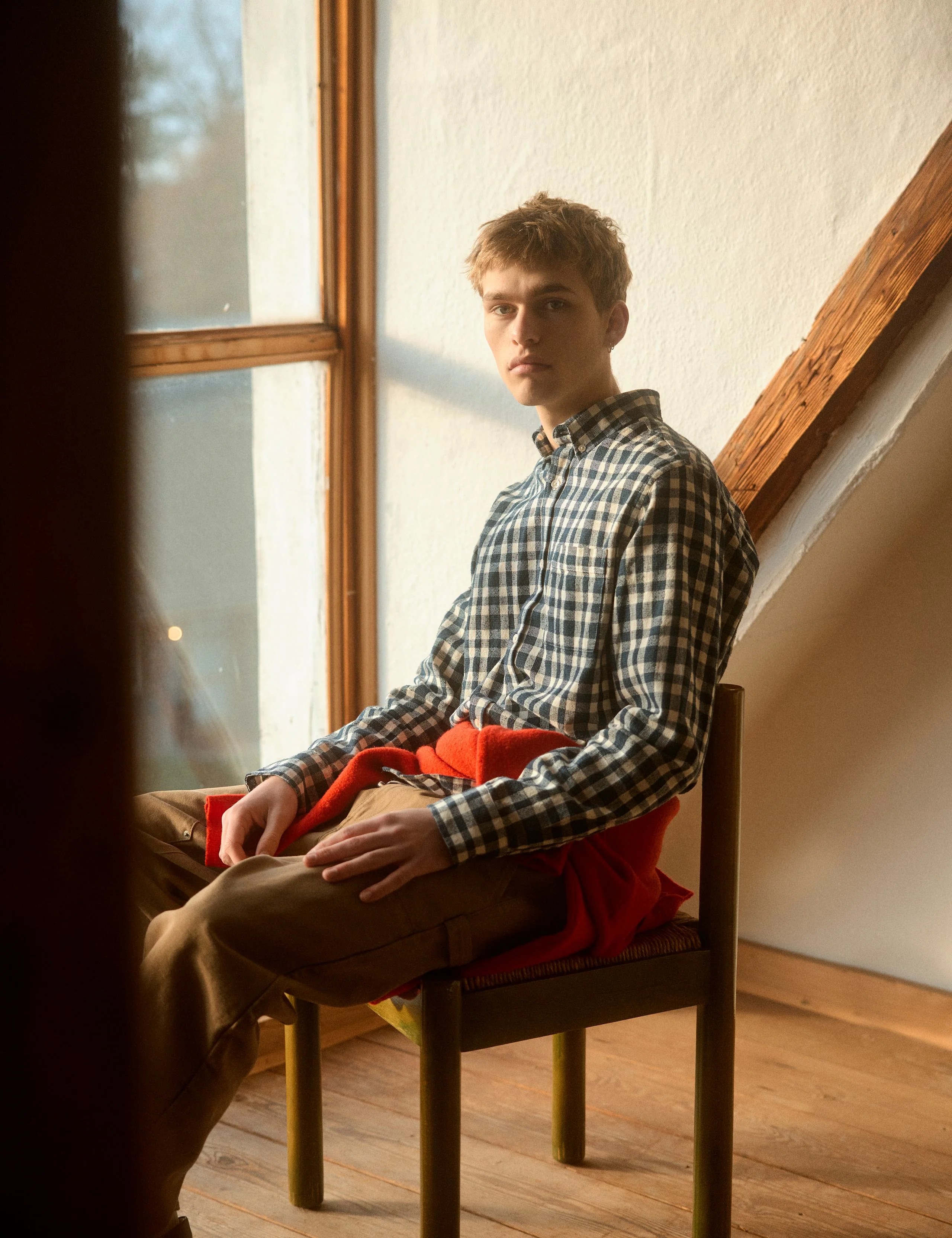 CREEK BOUCLÉ CHECK SHIRT - NAVY/CLOUD - Image 2