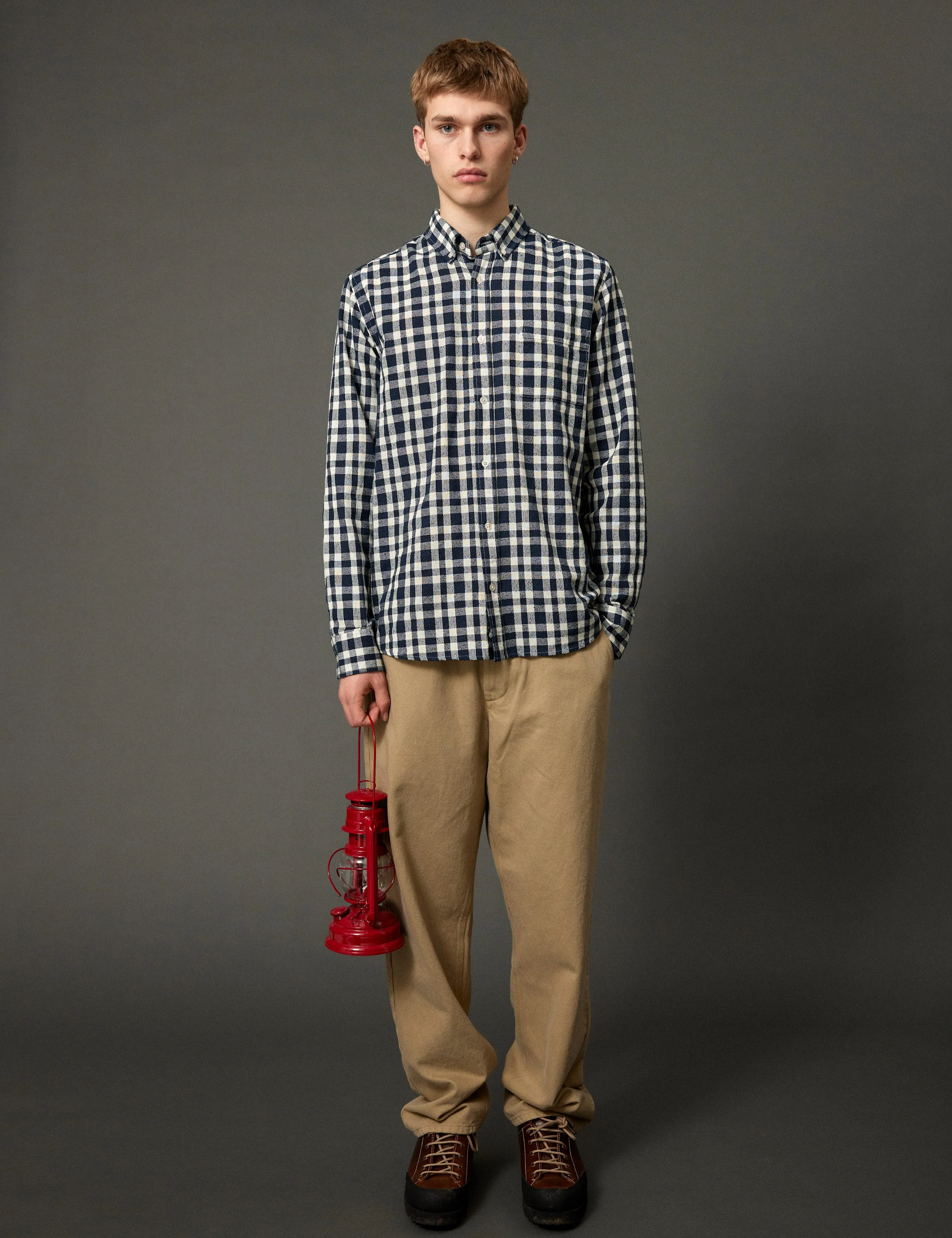 CREEK BOUCLÉ CHECK SHIRT - NAVY/CLOUD - Image 3
