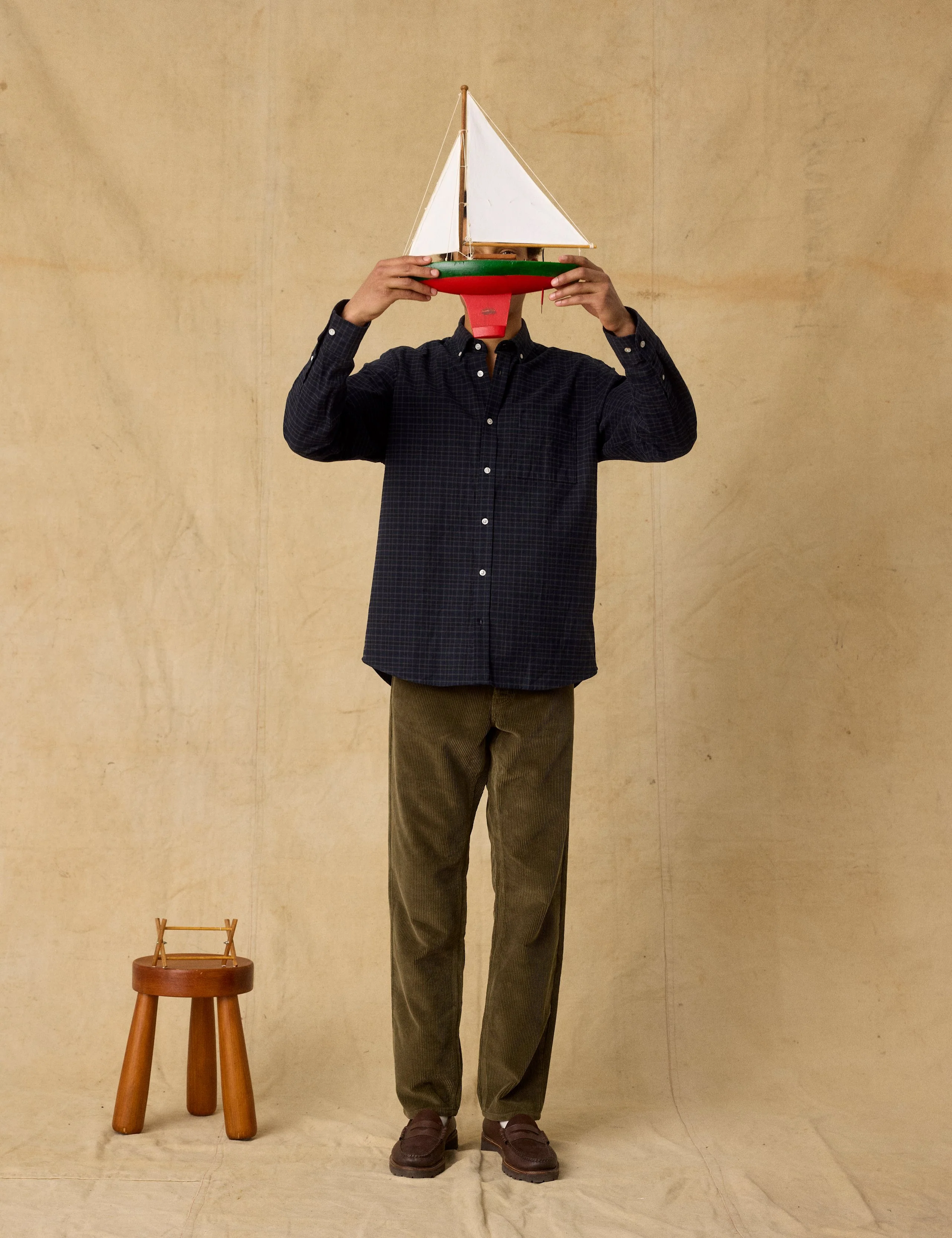 CREEK HEAVY FLANNEL CHECK SHIRT - NAVY - Image 5