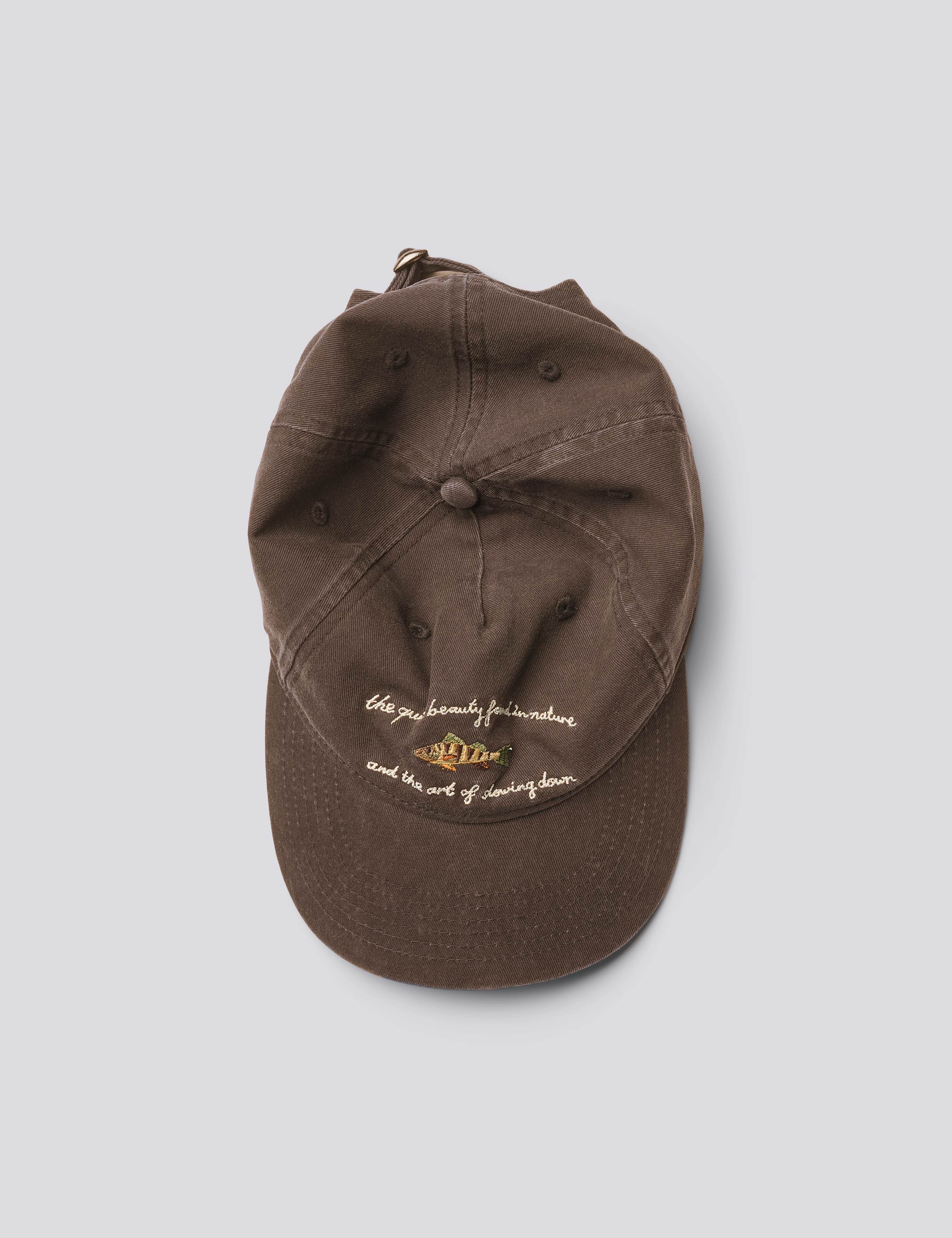 FISH WASHED CAP - DARK BROWN - Image 3