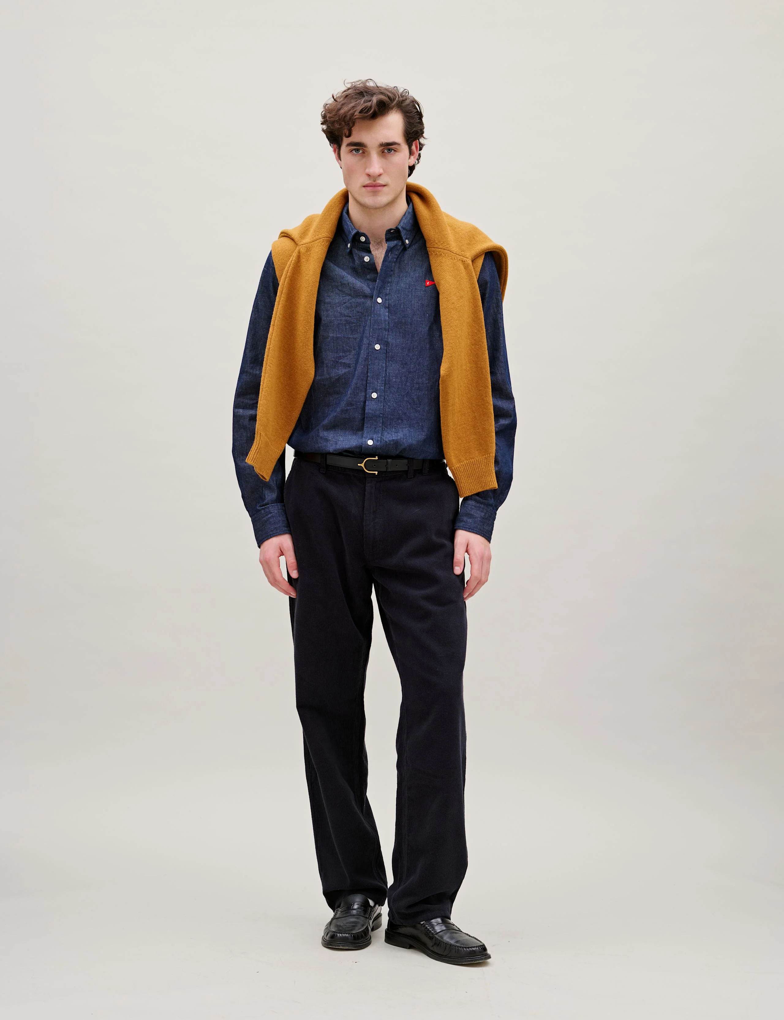 FLAG REGULAR FIT DENIM SHIRT - BLUE - Image 2