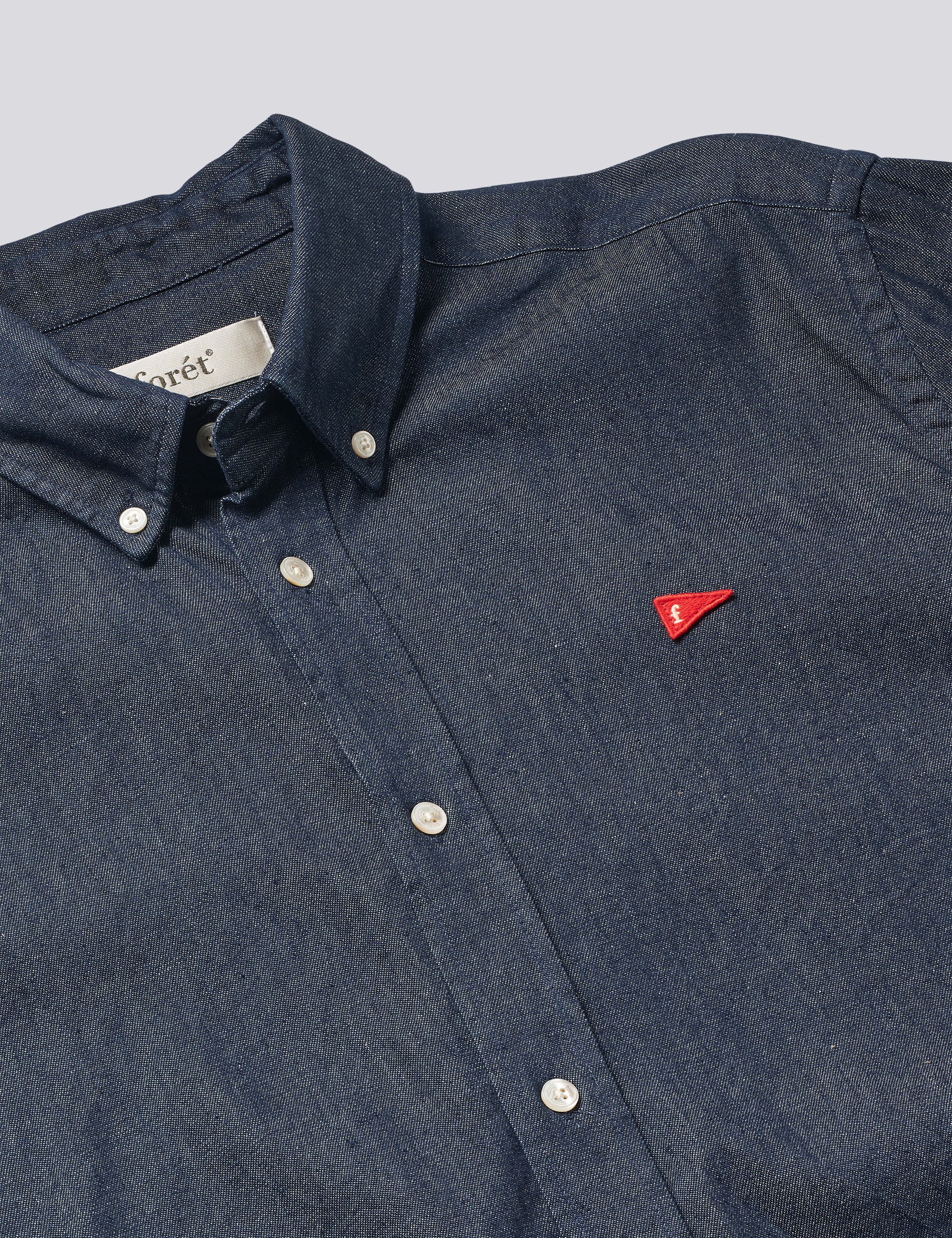 FLAG REGULAR FIT DENIM SHIRT - BLUE - Image 3