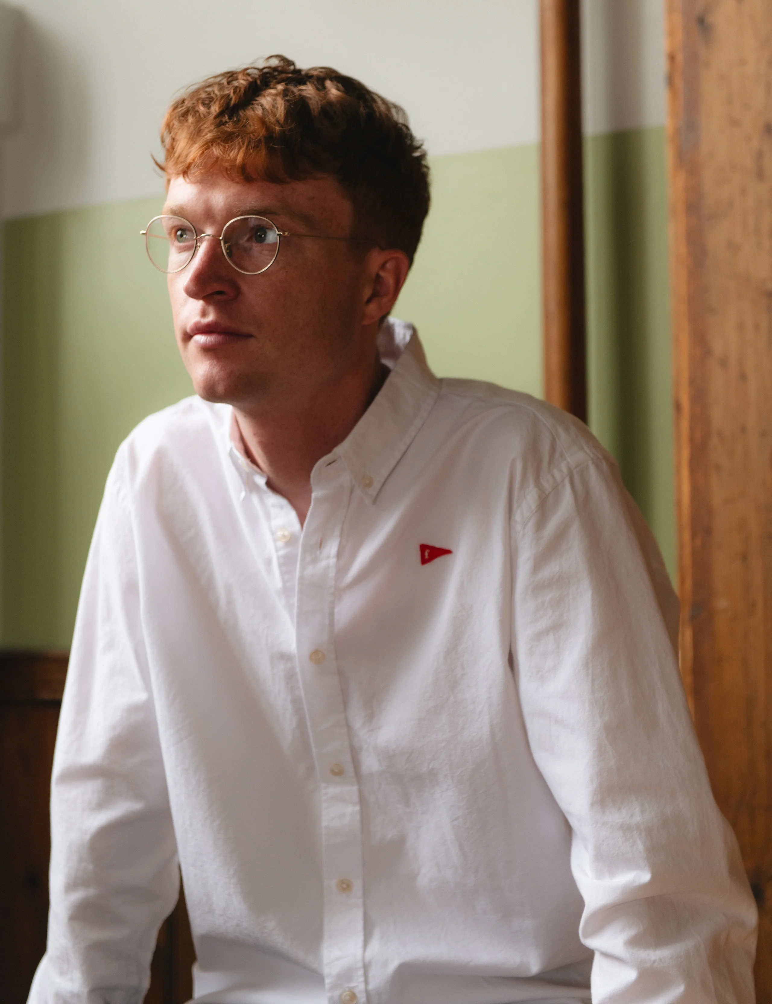 FLAG REGULAR FIT OXFORD SHIRT - WHITE - Image 3