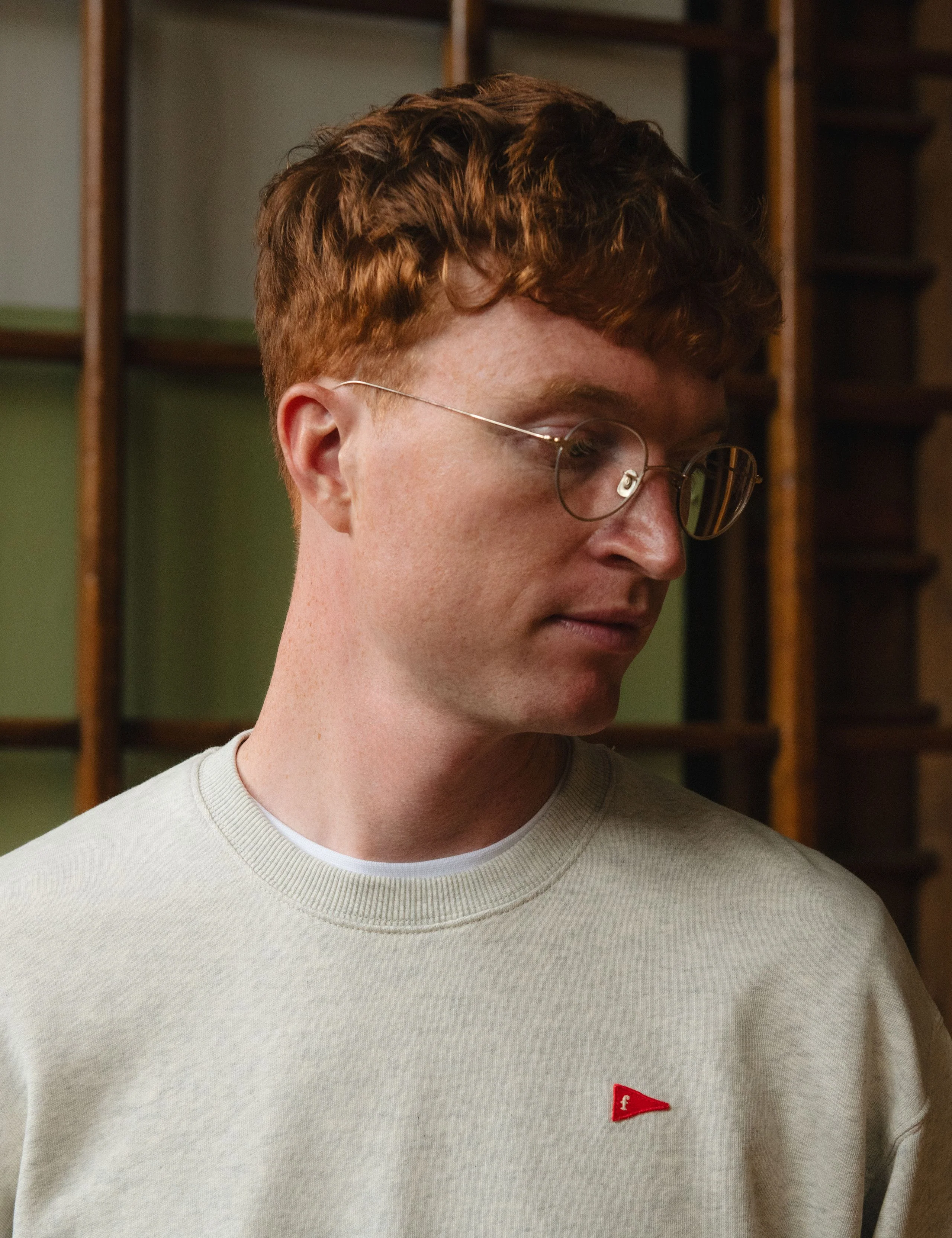 FLAG SWEATSHIRT - SNOW MELANGE - Image 3