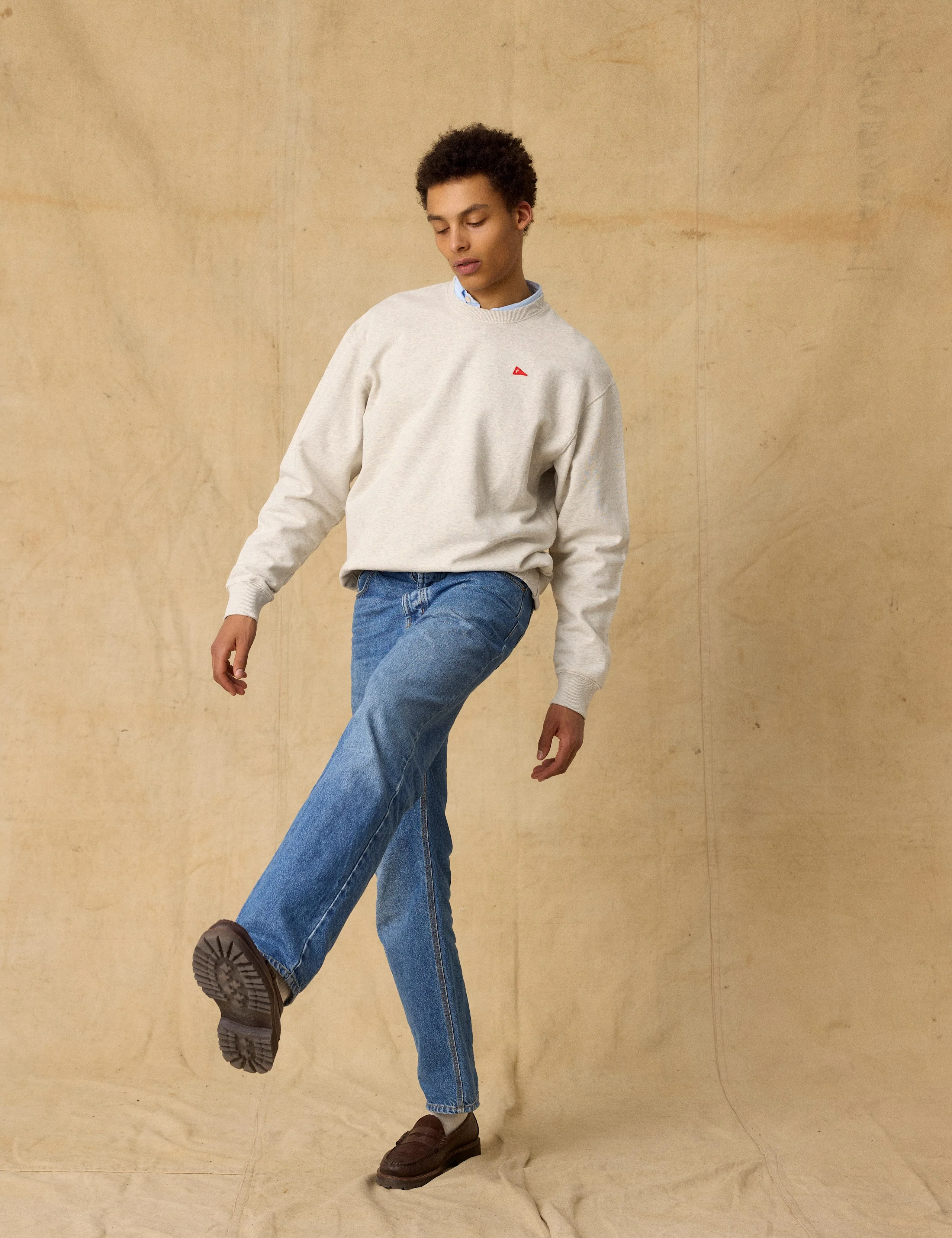 FLAG SWEATSHIRT - SNOW MELANGE - Image 5