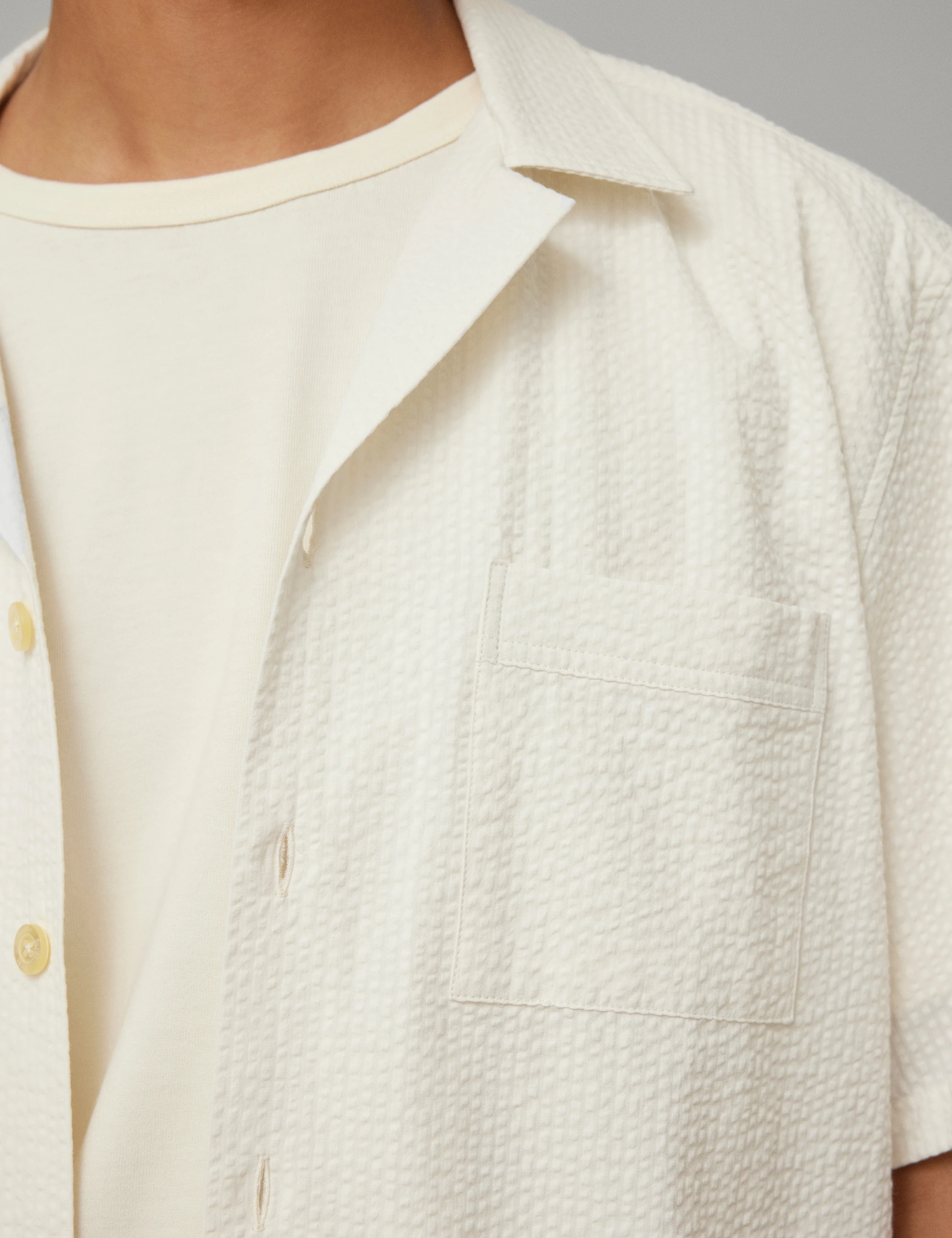 HUSH SEERSUCKER SS SHIRT - CLOUD - Image 4