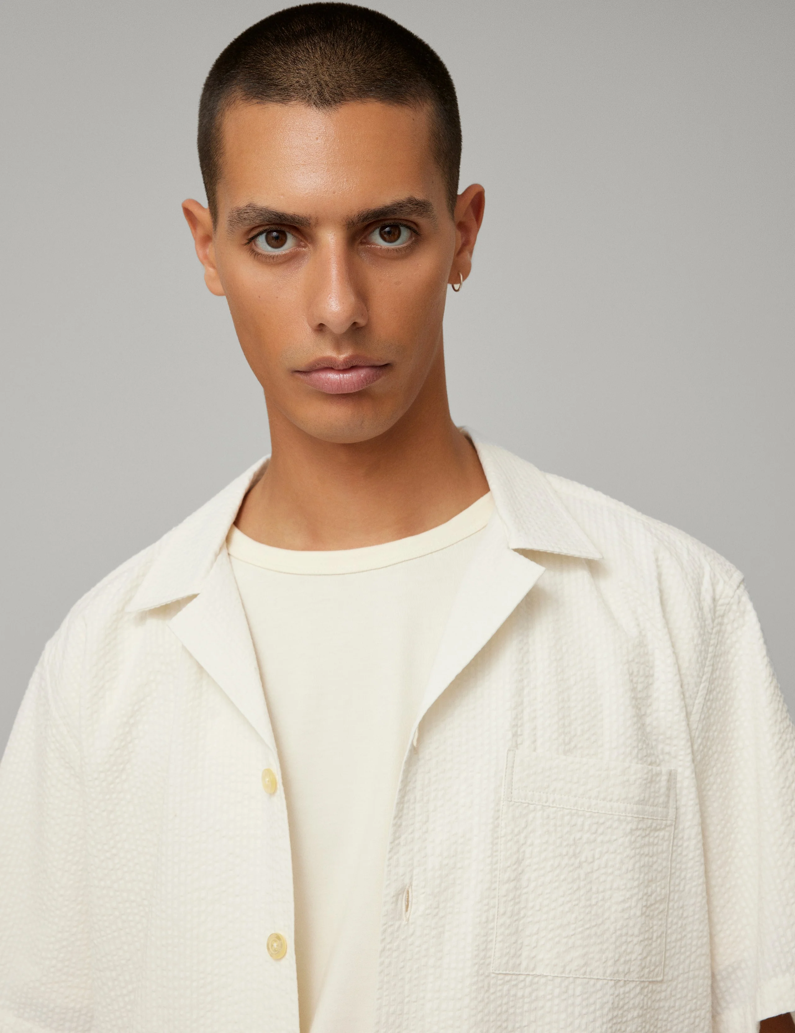 HUSH SEERSUCKER SS SHIRT - CLOUD - Image 6
