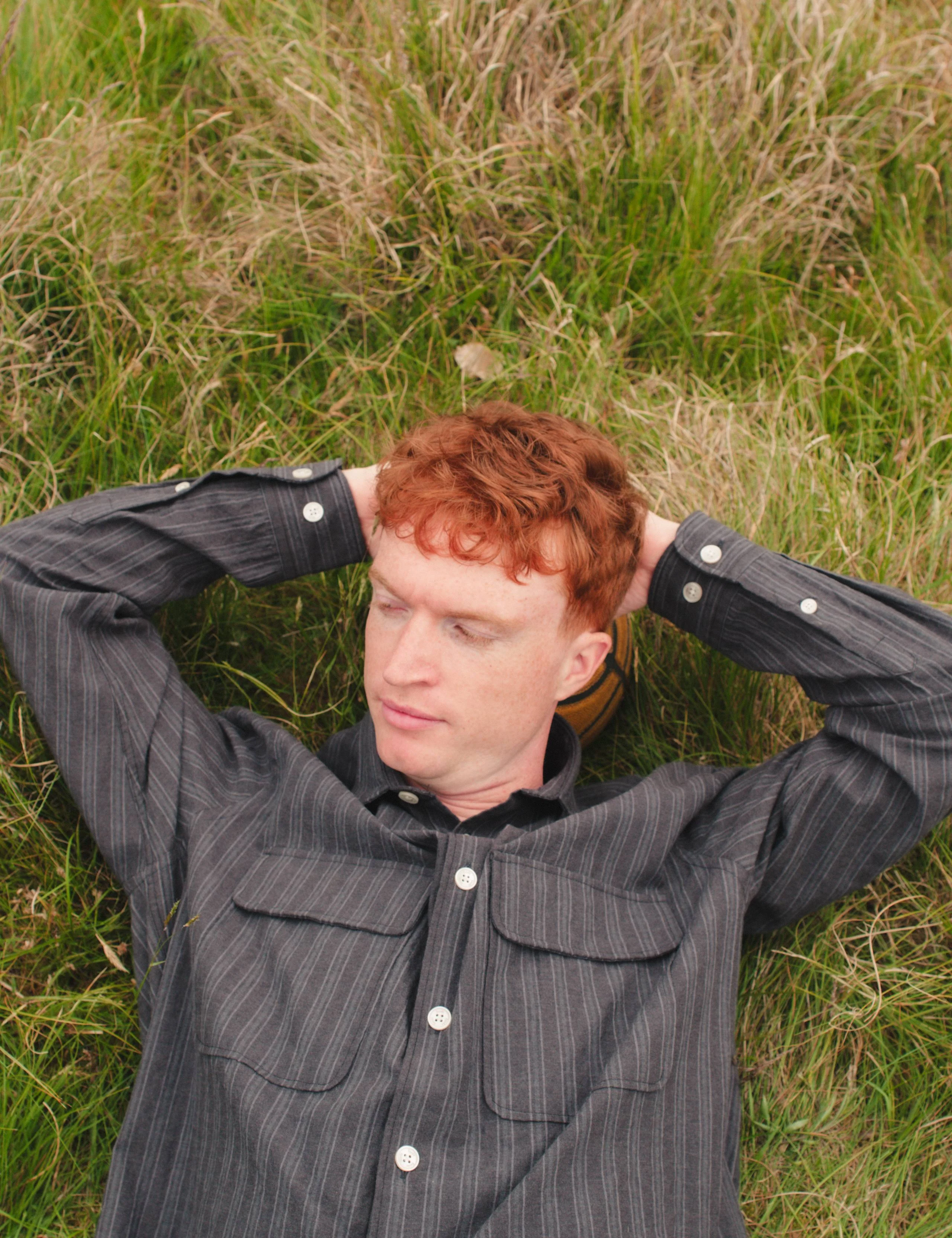 LUNAR RELAXED FIT TEXTURED OVERSHIRT - BLACK STRIPE - Image 2