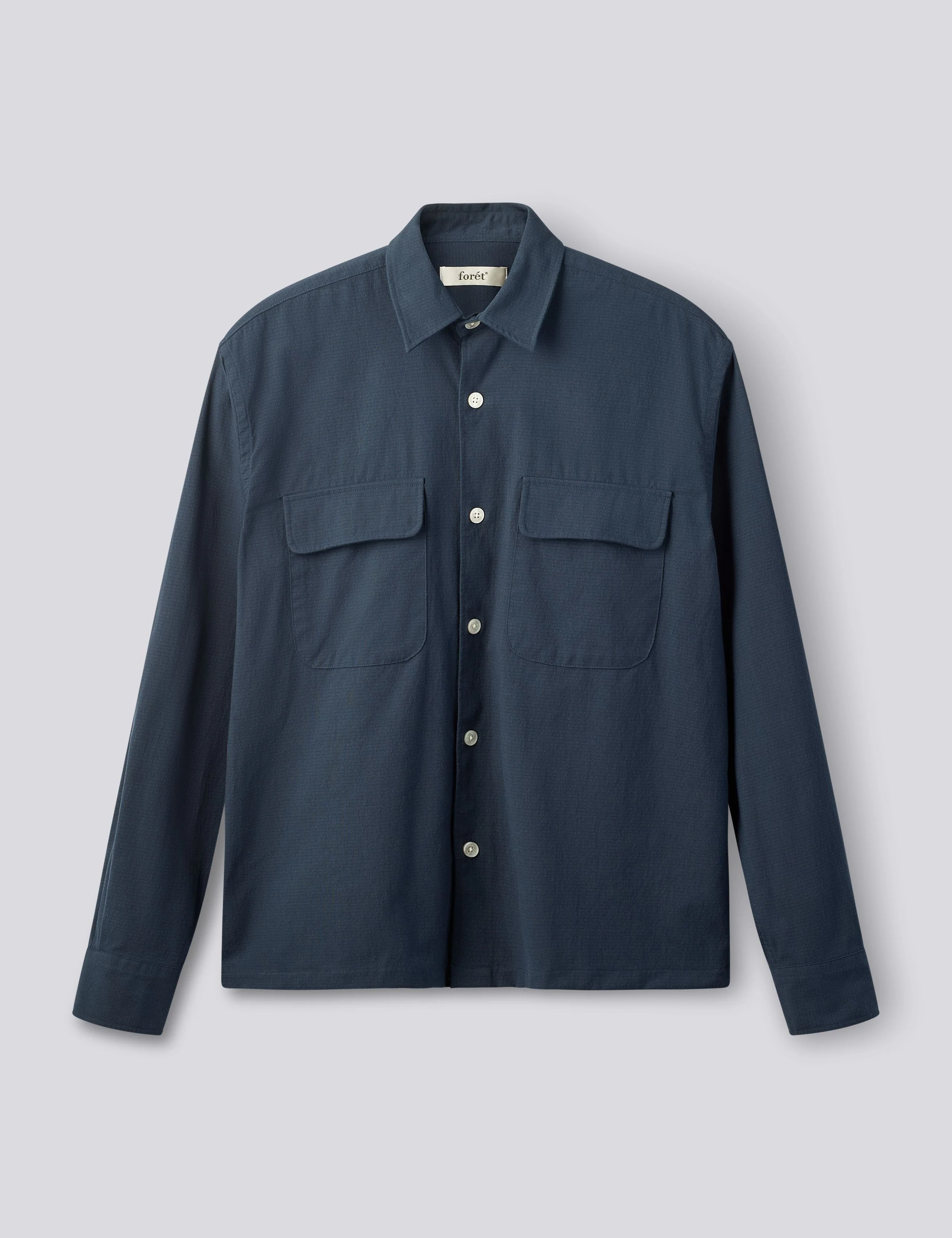 LUNAR RELAXED FIT TEXTURED OVERSHIRT - NAVY