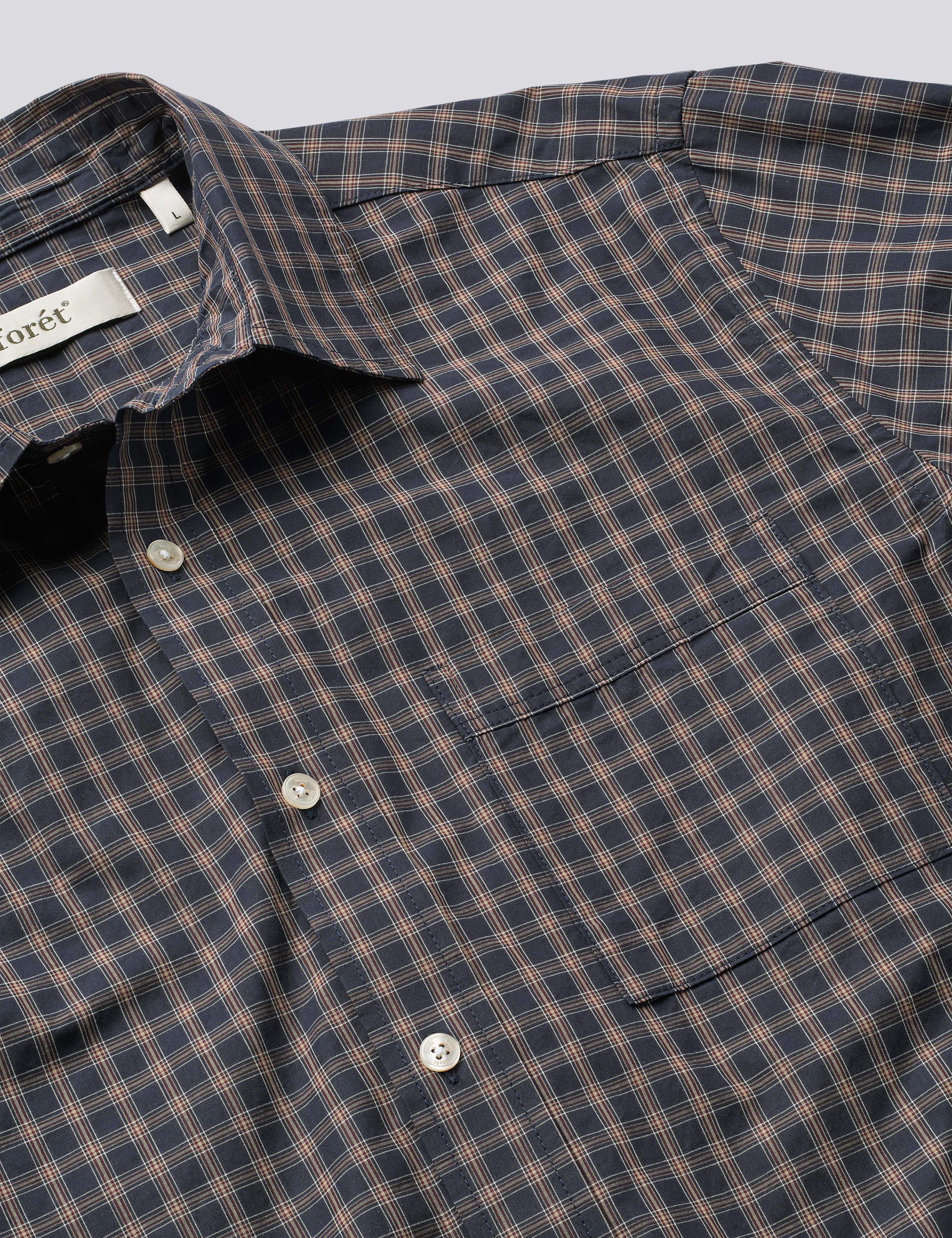 MAPLE POPLIN SHIRT - NAVY/RED - Image 3