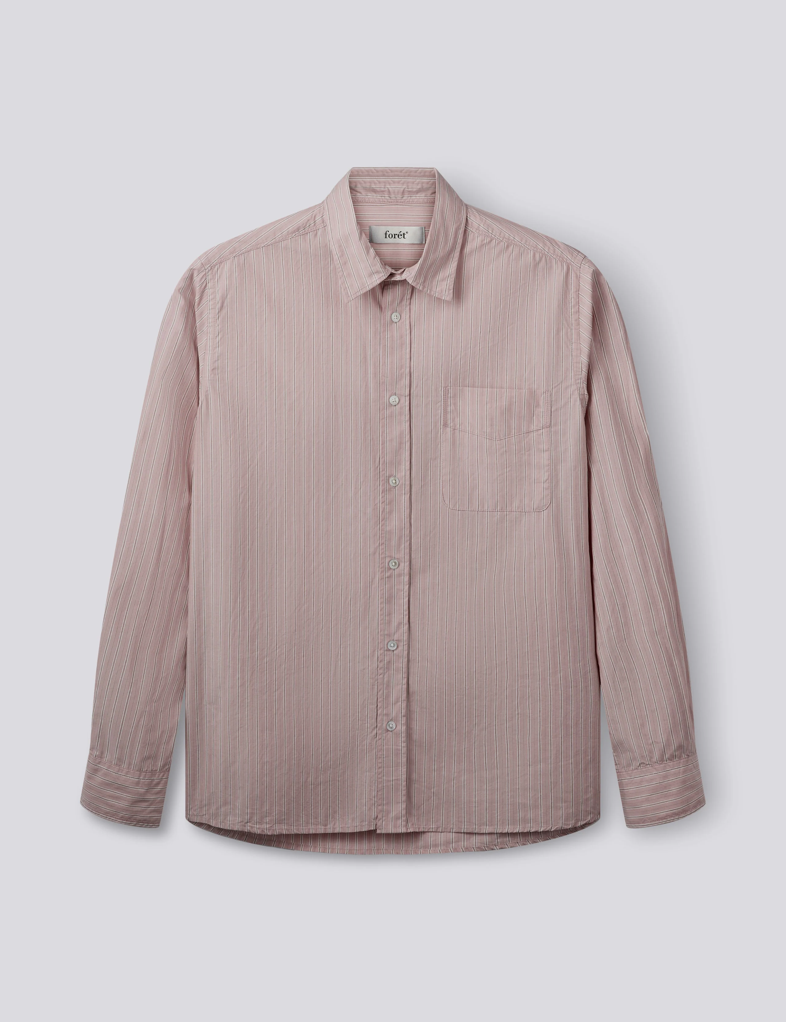 MAPLE REGULAR FIT POPLIN SHIRT - ROSE CLAY STRIPE