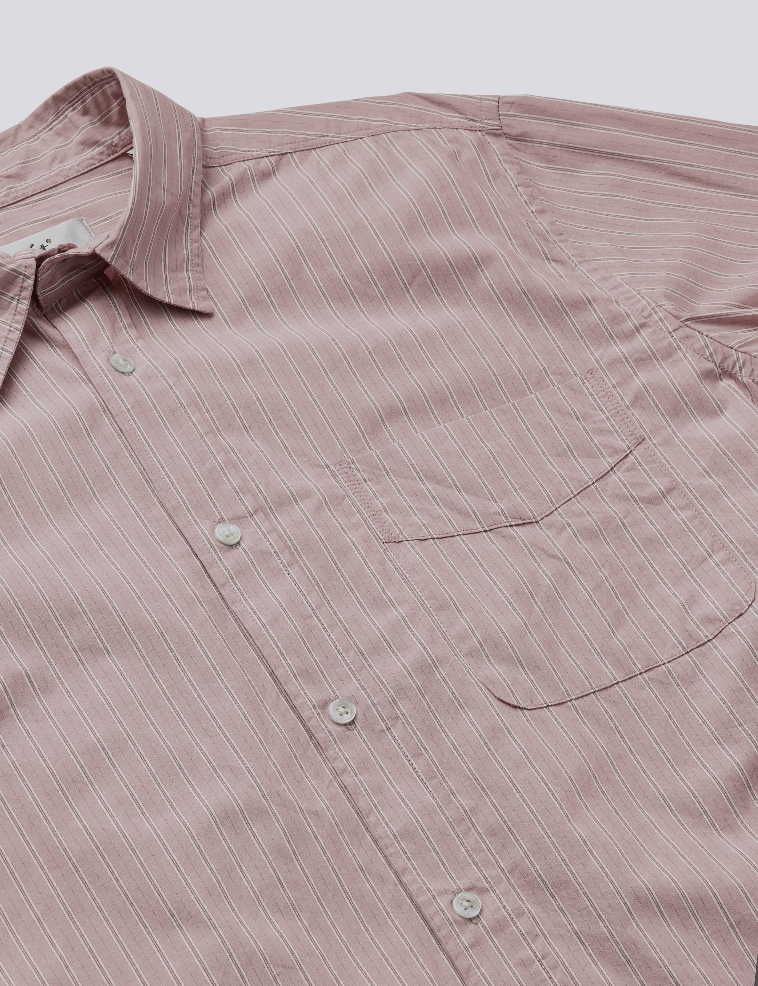 MAPLE REGULAR FIT POPLIN SHIRT - ROSE CLAY STRIPE - Image 6