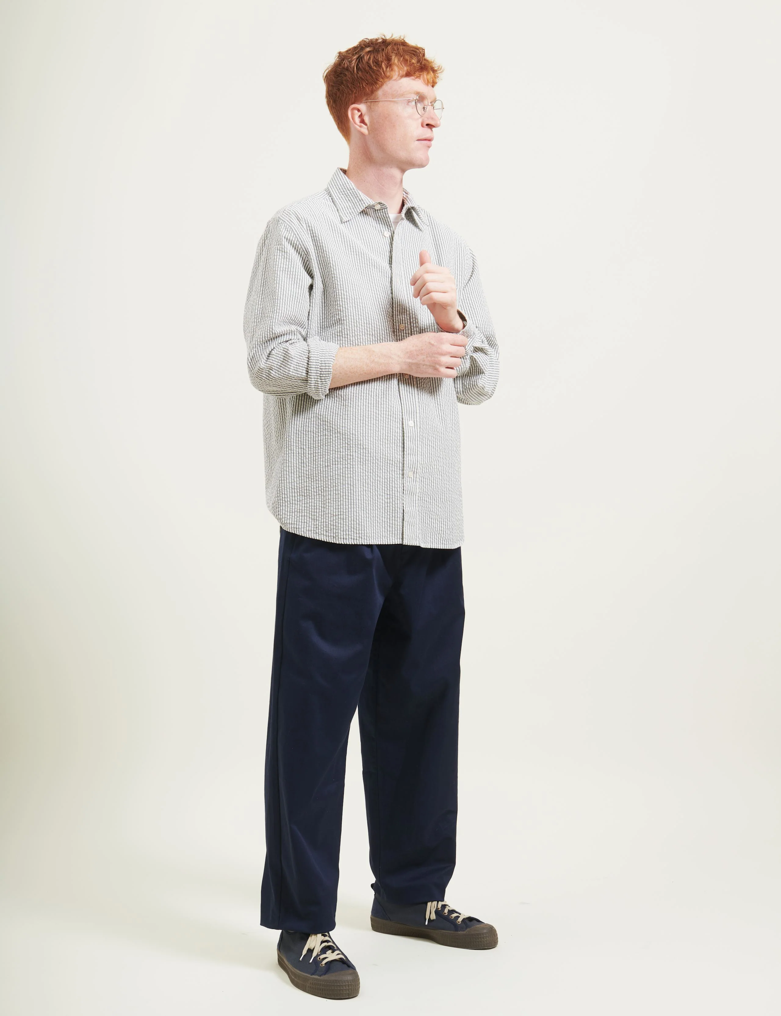 MAPLE REGULAR FIT SEERSUCKER SHIRT - LIGHT BLUE/STRIPE - Image 2