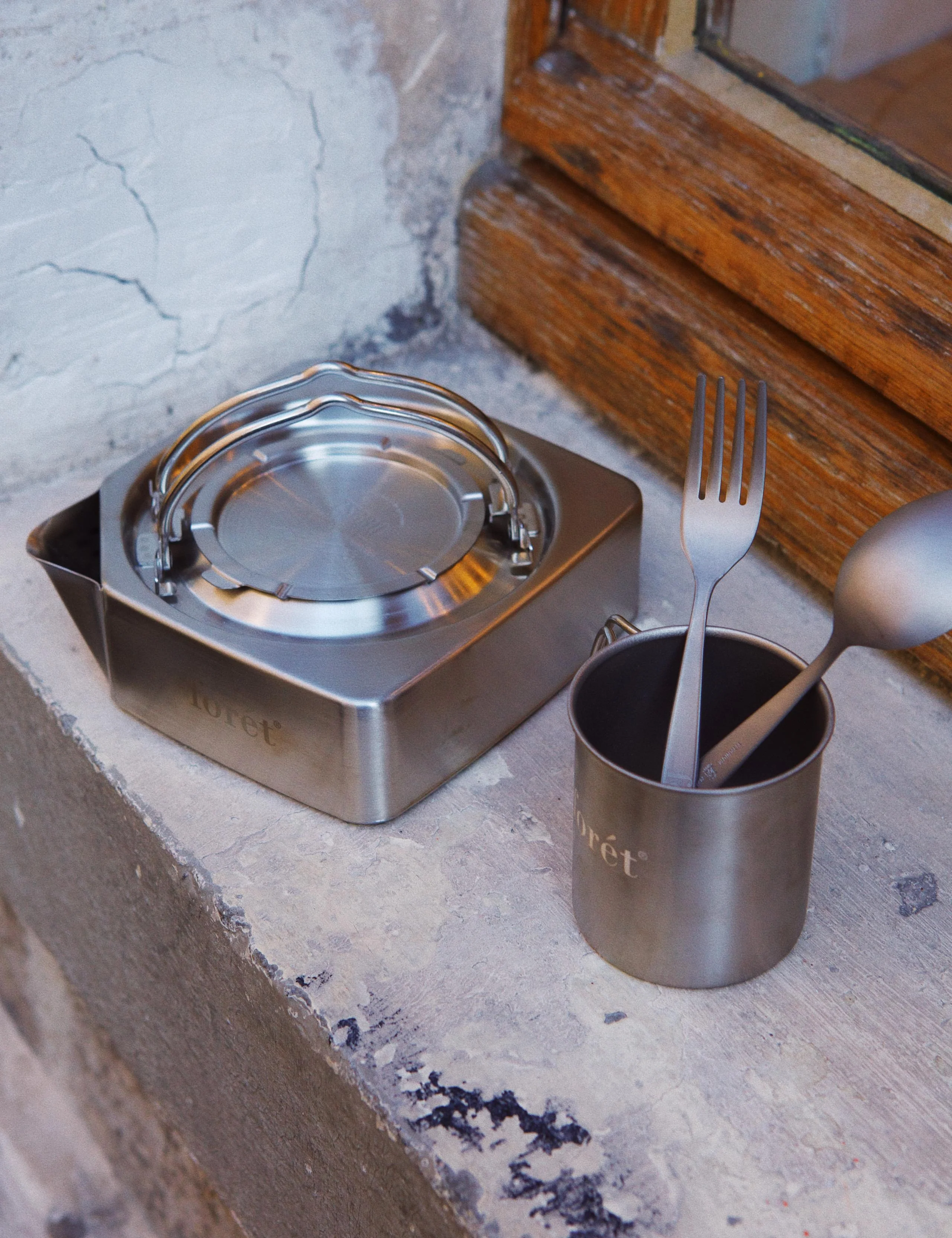 MURANOKAJIYA X FORÉT - FORK & SPOON SET - TITANIUM - Image 8