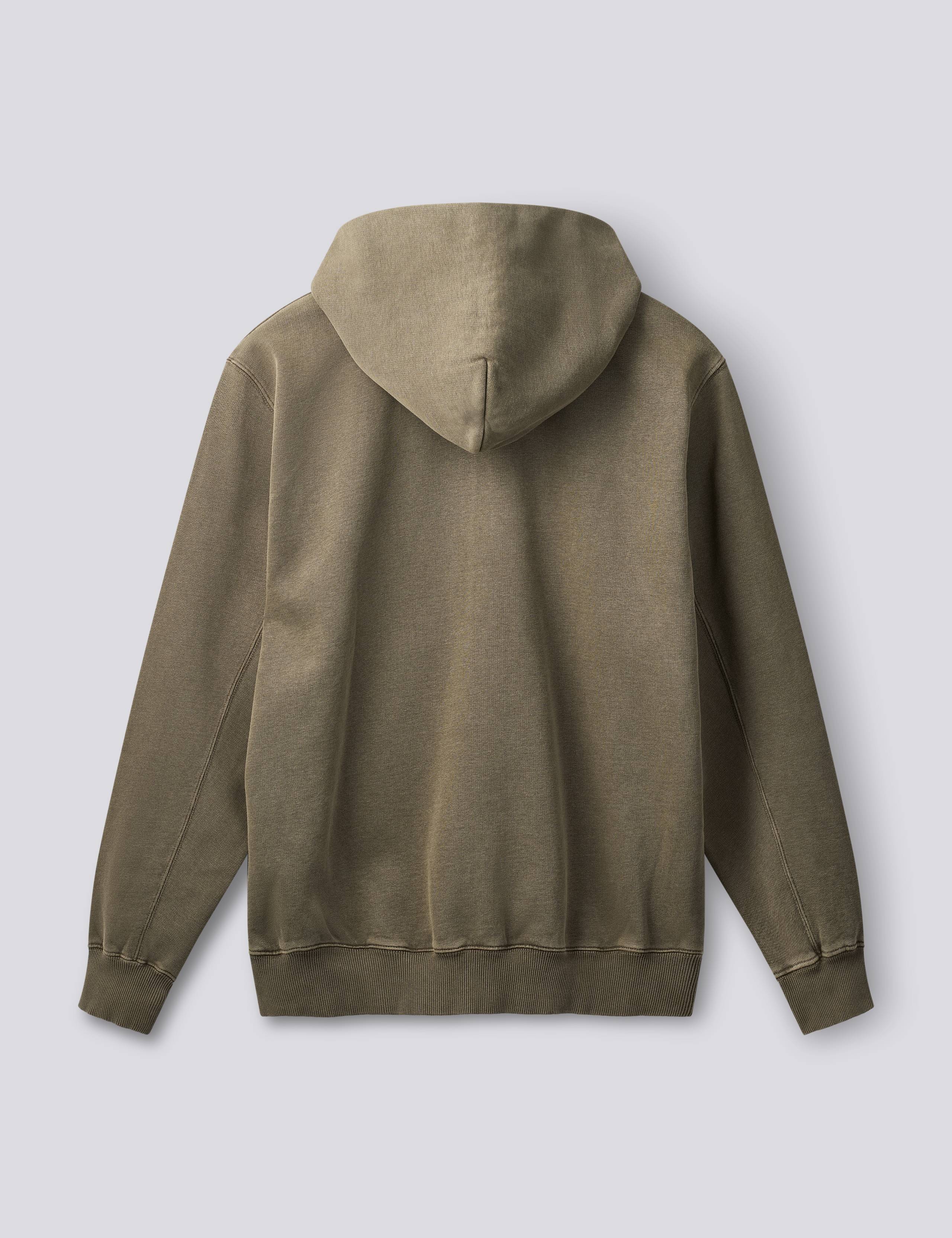 NOON PIGMENT DYED ZIP HOODIE - WOOD - Image 4