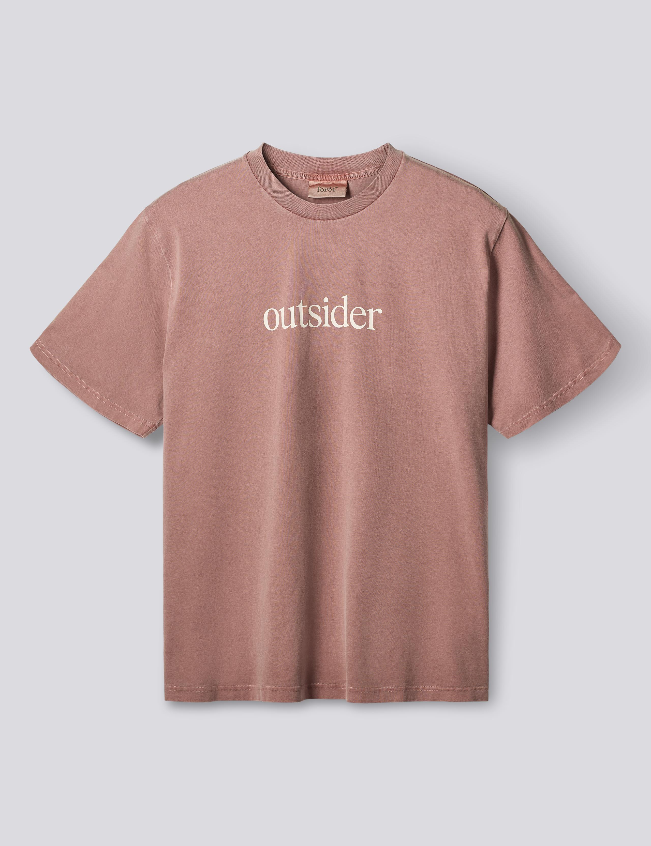 OUTSIDER PIGMENT DYE T-SHIRT - ROSE CLAY