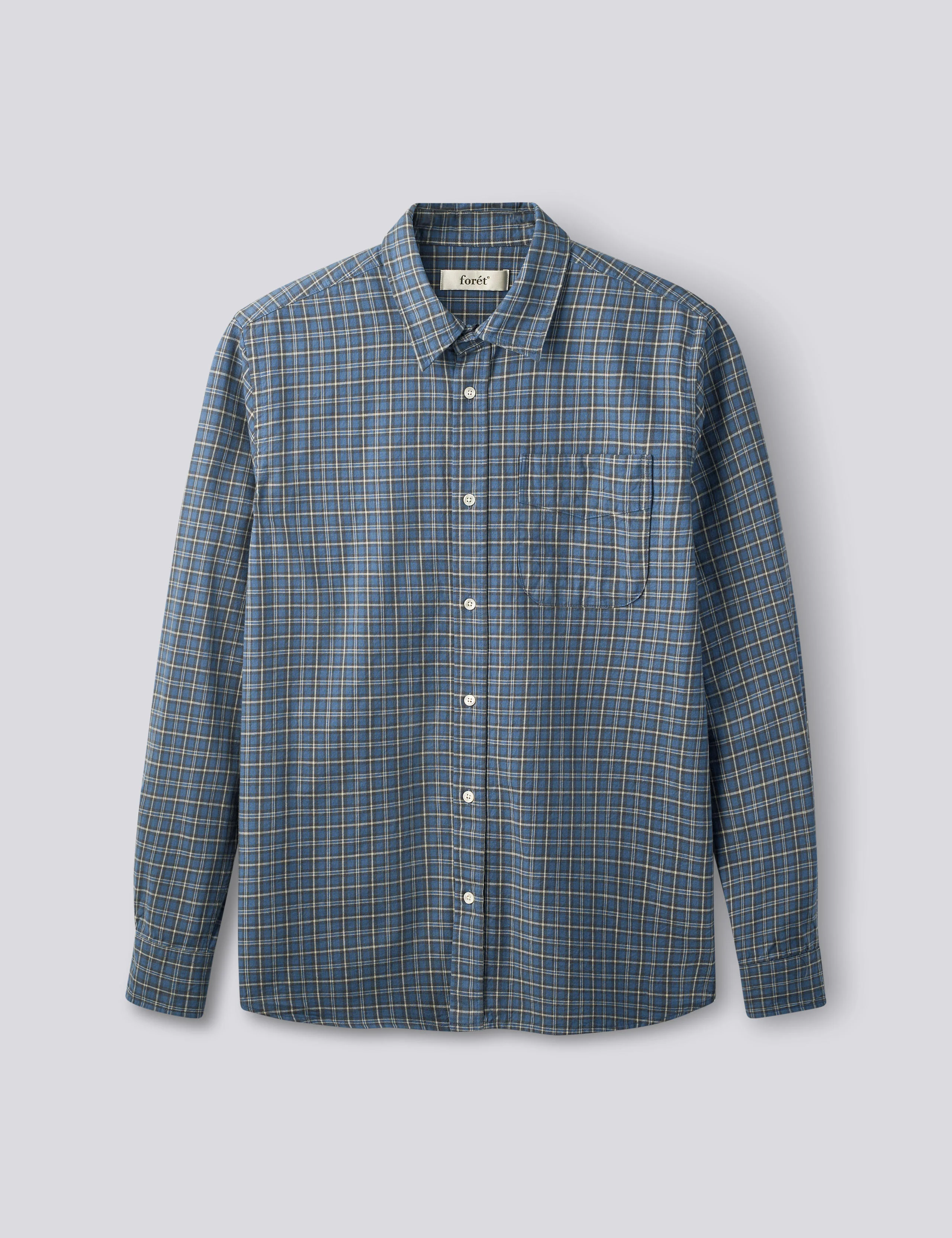 RIDGE REGULAR FIT FLANNEL SHIRT - NAVY CHECK