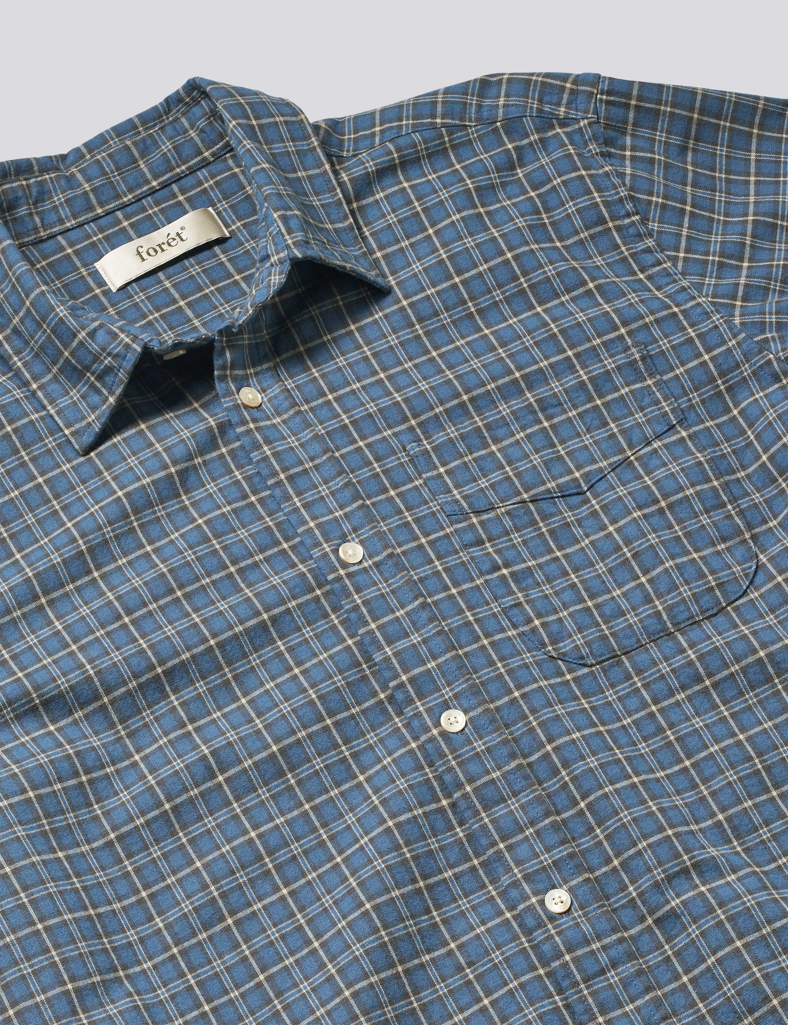 RIDGE REGULAR FIT FLANNEL SHIRT - NAVY CHECK - Image 5