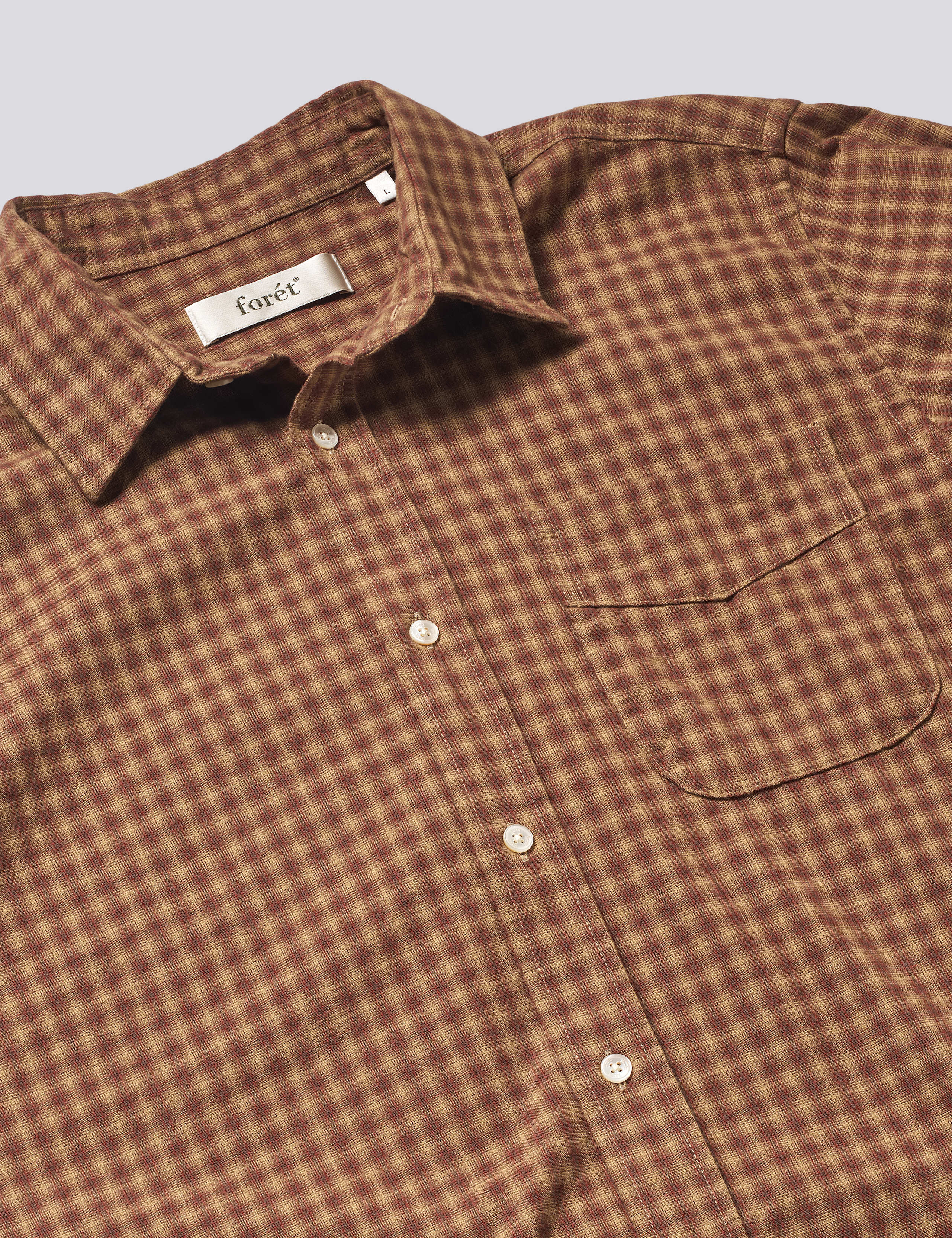 RIDGE REGULAR FIT FLANNEL SHIRT - RUST CHECK - Image 3