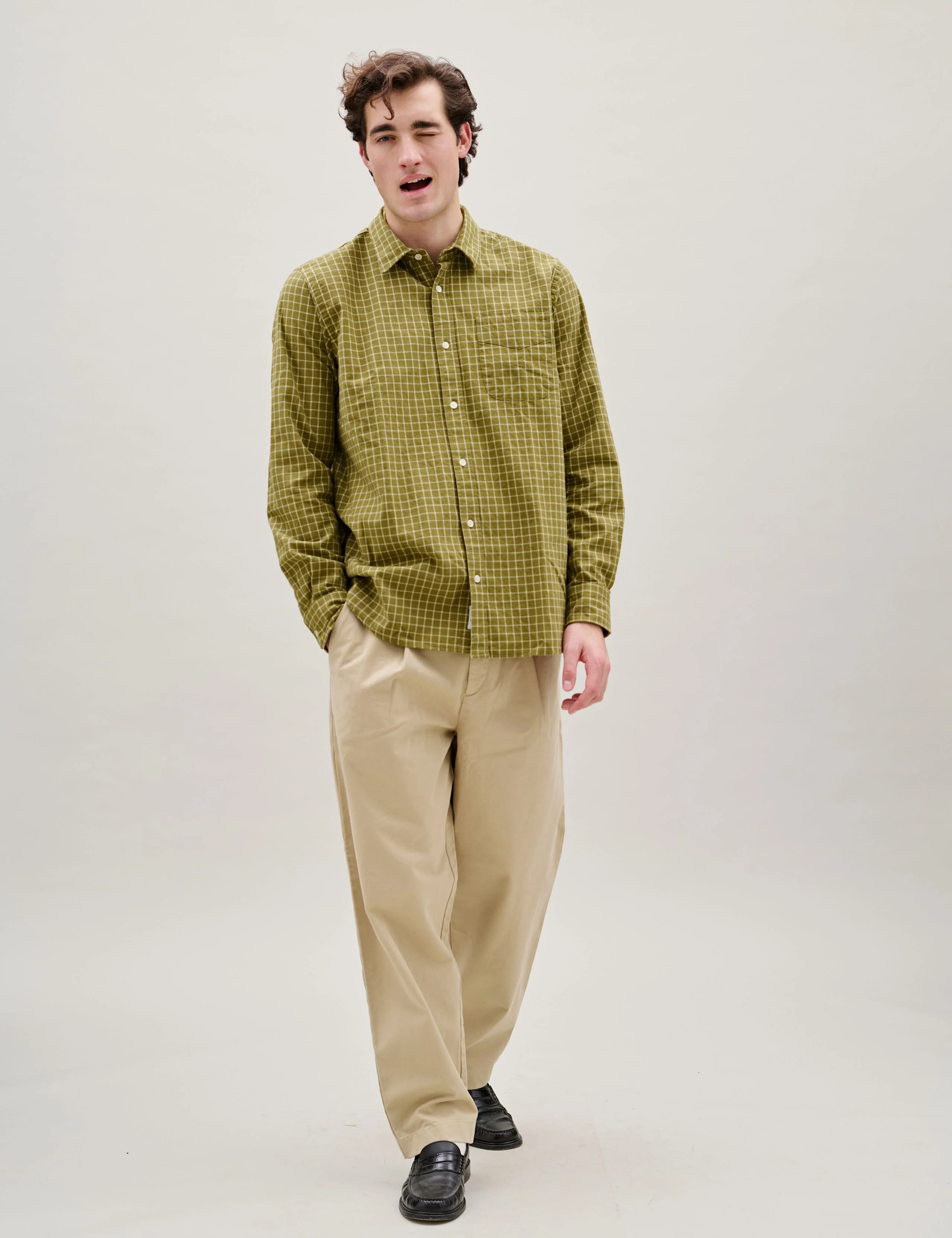 RIDGE REGULAR FIT FLANNEL SHIRT - THYME CHECK - Image 6