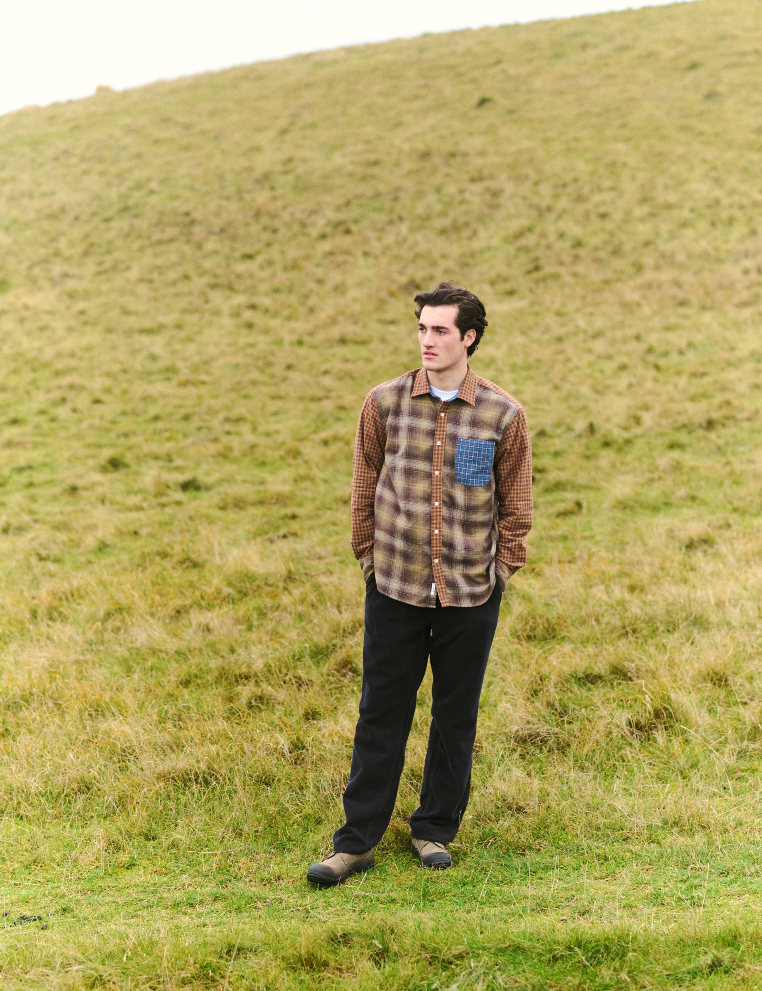 SCOUT MIX UP FLANNEL RELAXED FIT SHIRT - RUST MIX