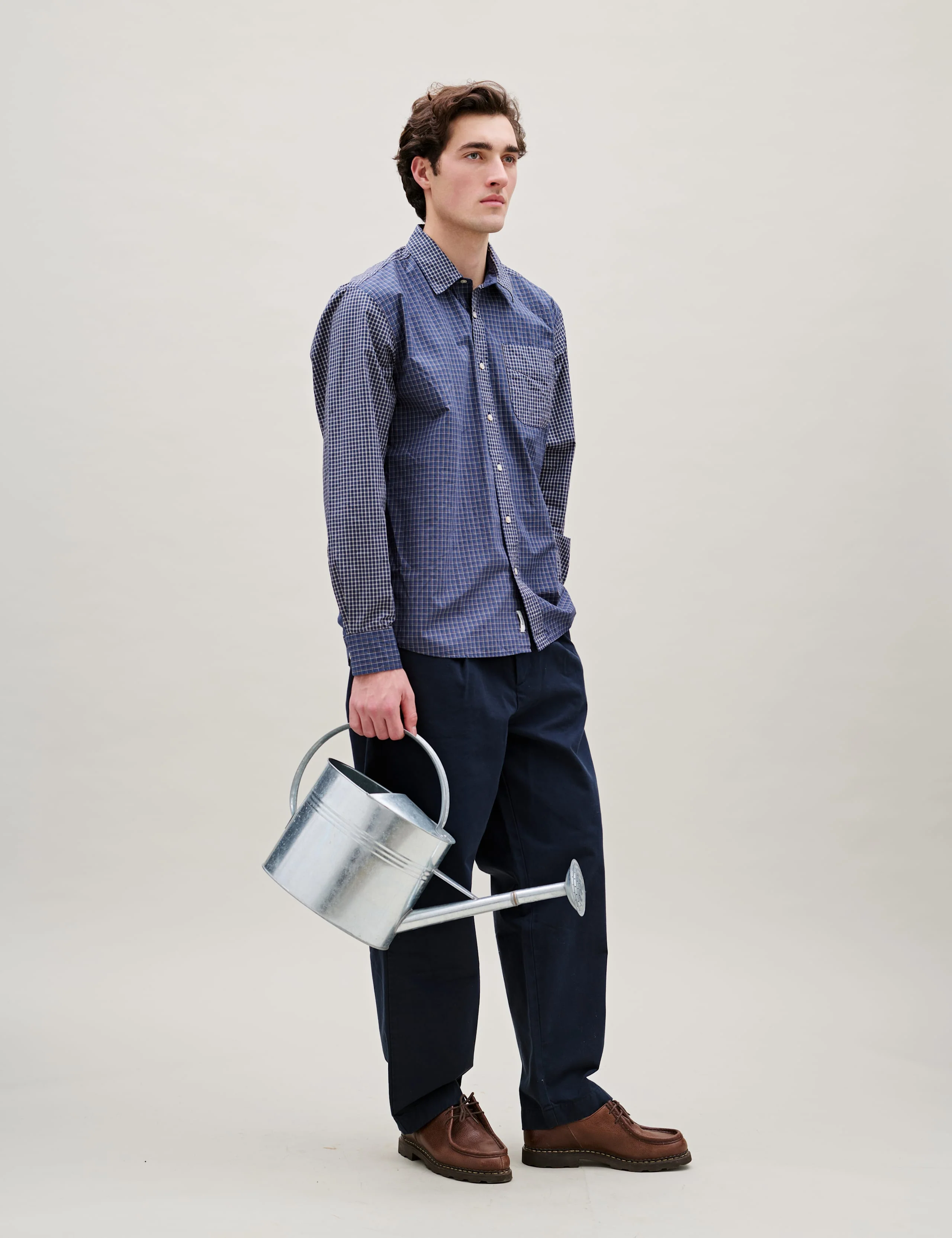 SCOUT MIX UP POPLIN RELAXED FIT SHIRT - NAVY MIX - Image 4