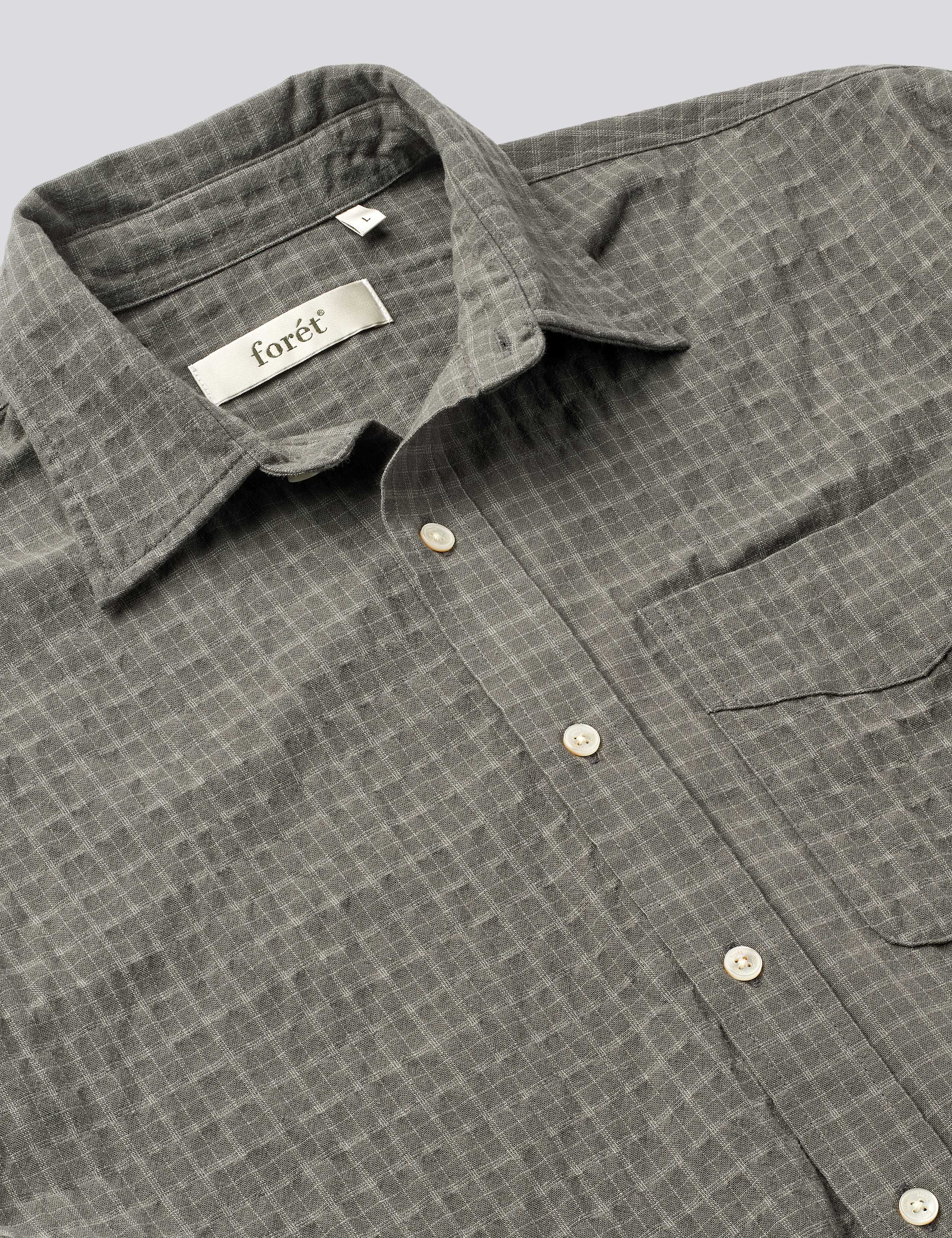 SCOUT RELAXED FIT MICRO CHECK SHIRT - FADED BLACK CHECK - Image 3