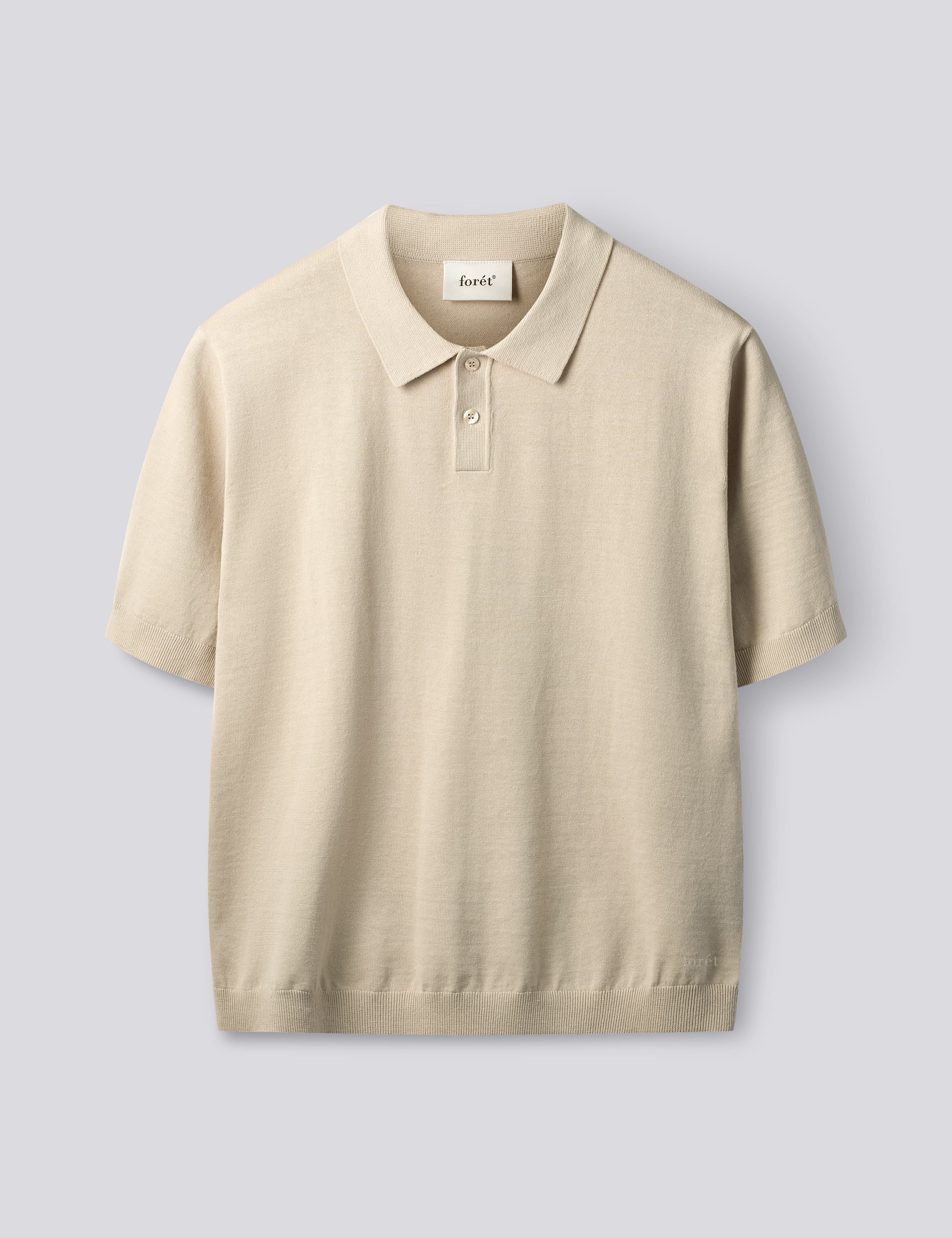 SEA COTTON LINEN SS POLO - OATMEAL