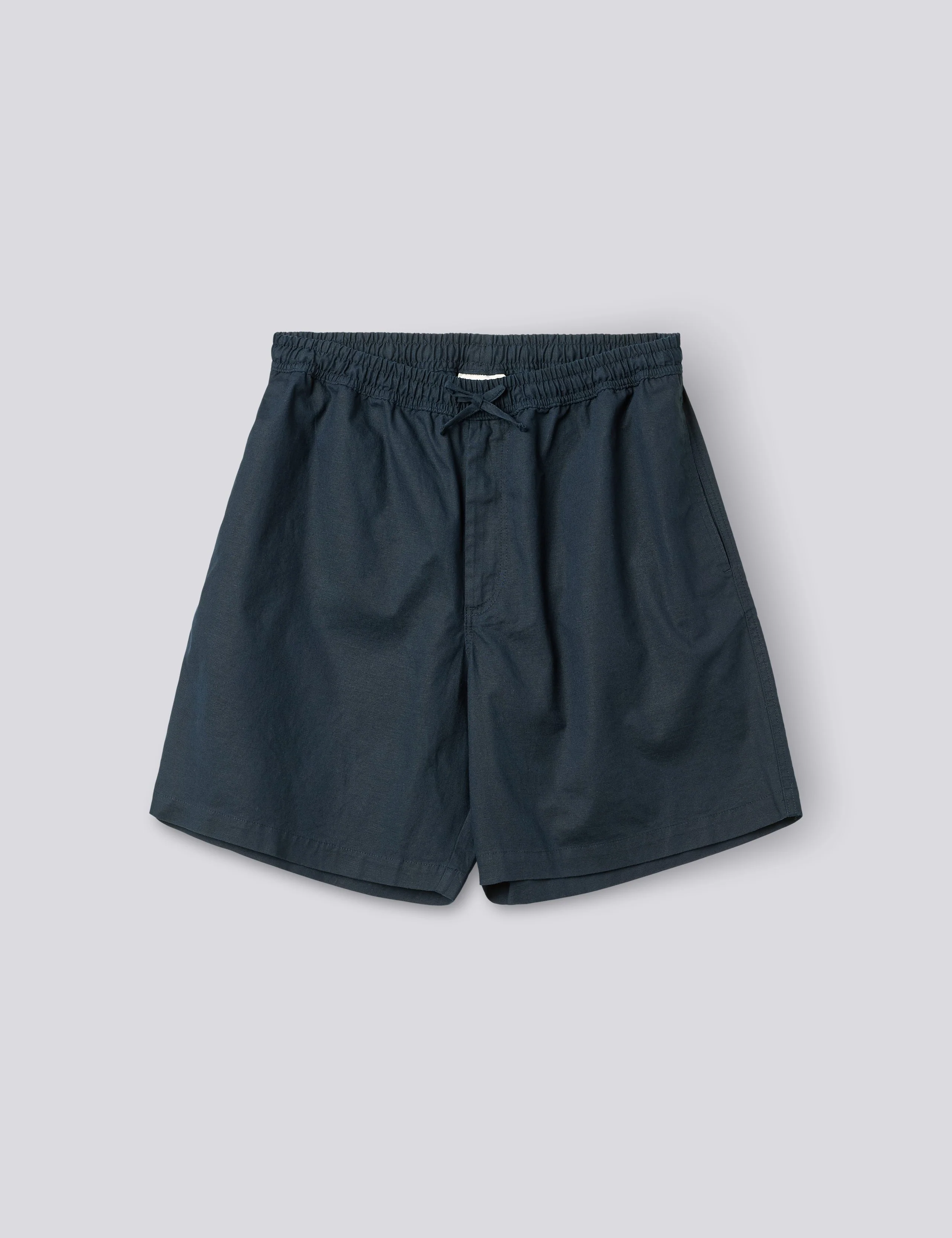 SHIFT COTTON LINEN SHORTS - NAVY