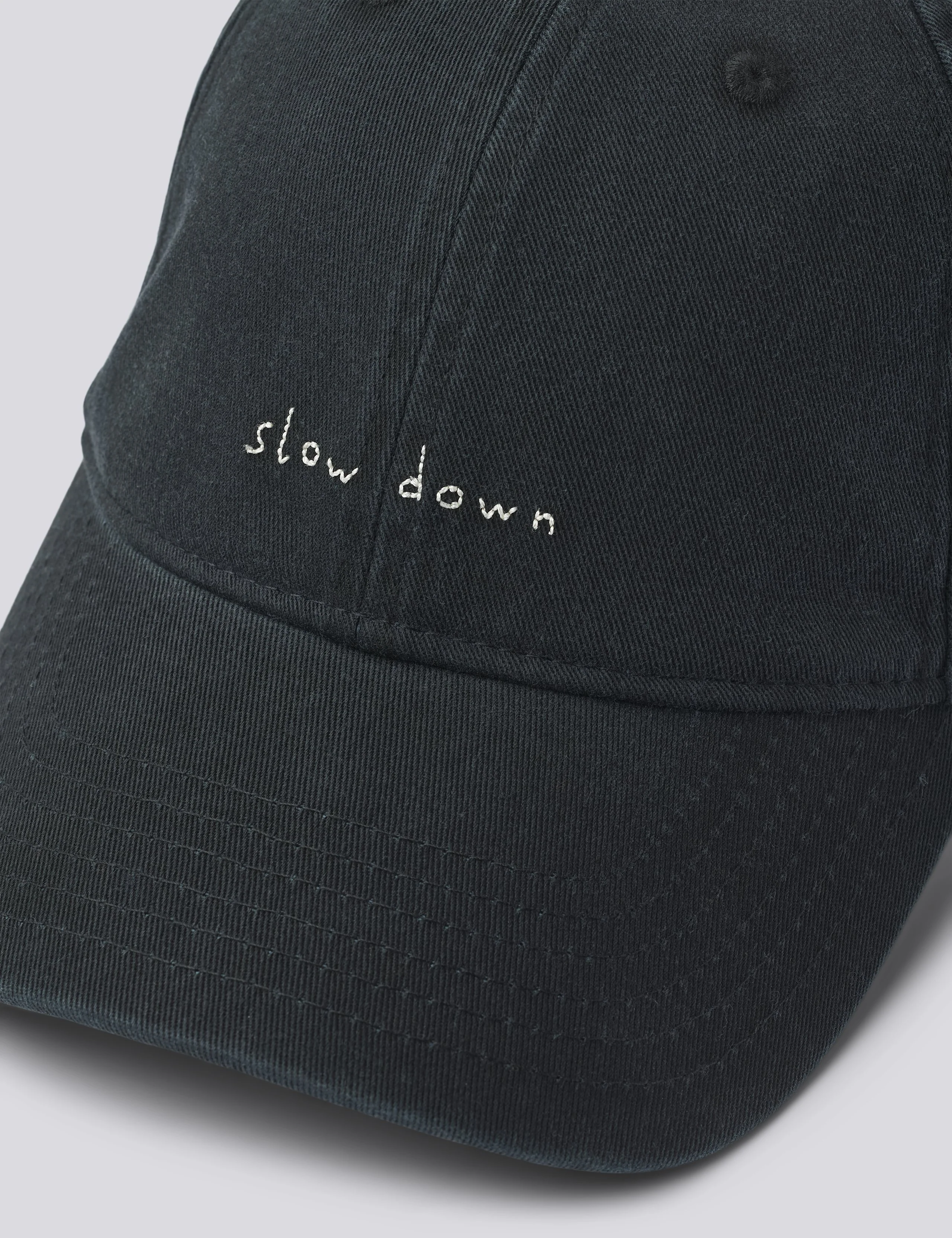 SLOW DOWN WASHED CAP - BLACK - Image 2