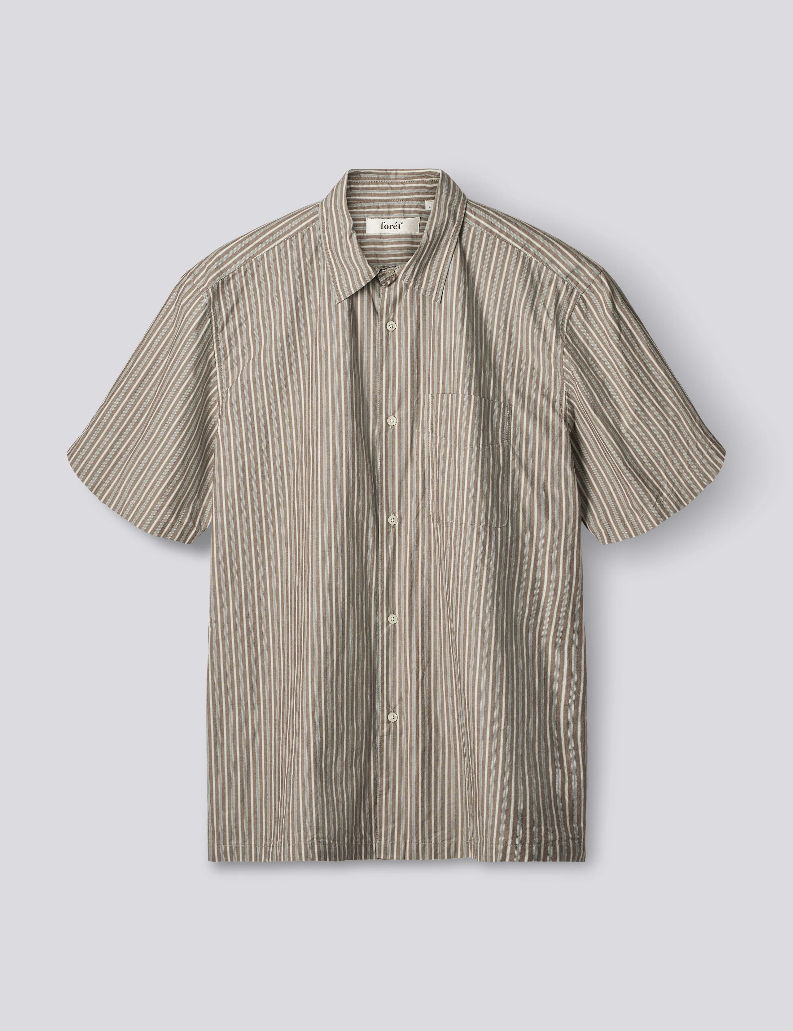 SURFACE TYPEWRITER STRIPE SHIRT - BROWN STRIPE
