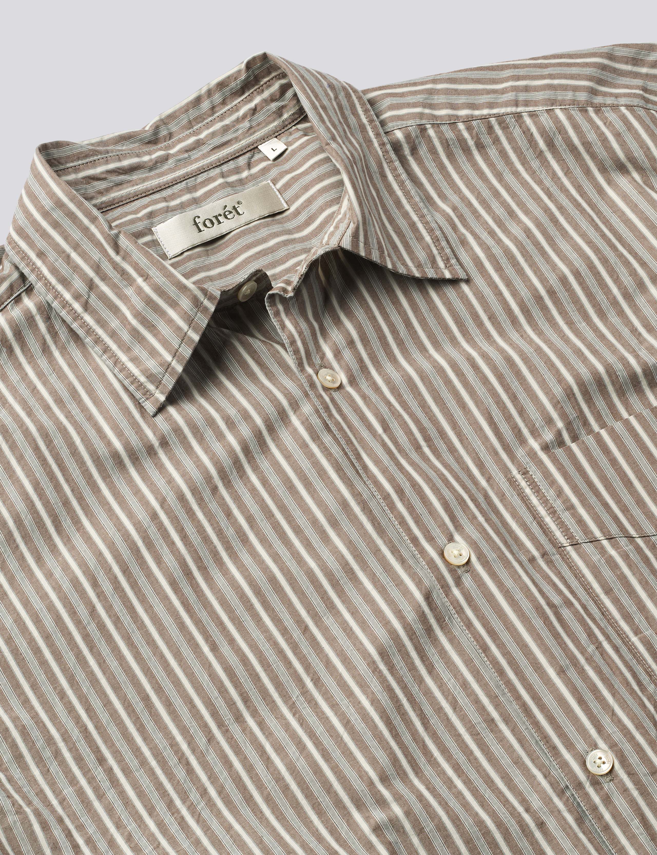 SURFACE TYPEWRITER STRIPE SHIRT - BROWN STRIPE - Image 3