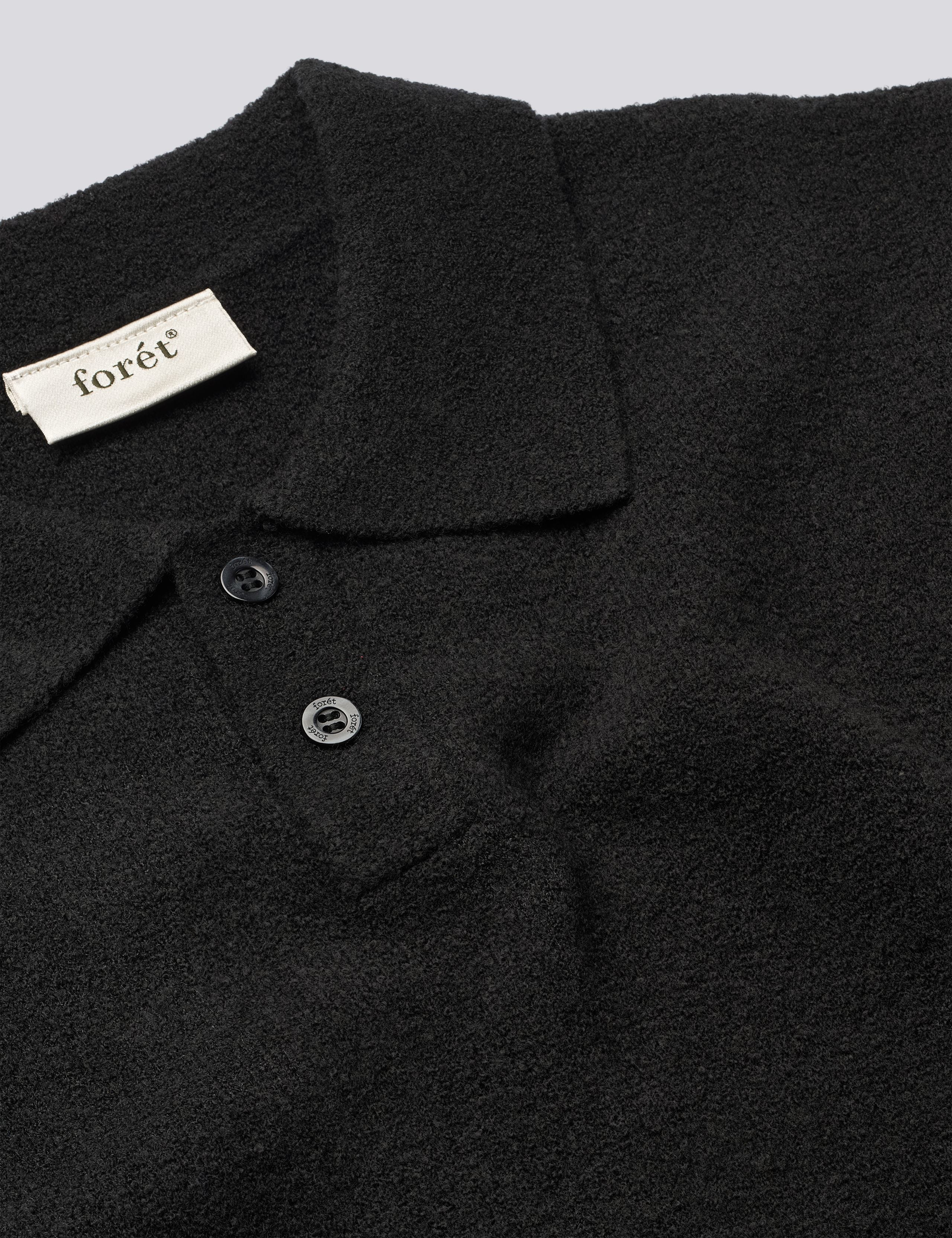 TIMBER BRUSHED POLO KNIT - BLACK - Image 4