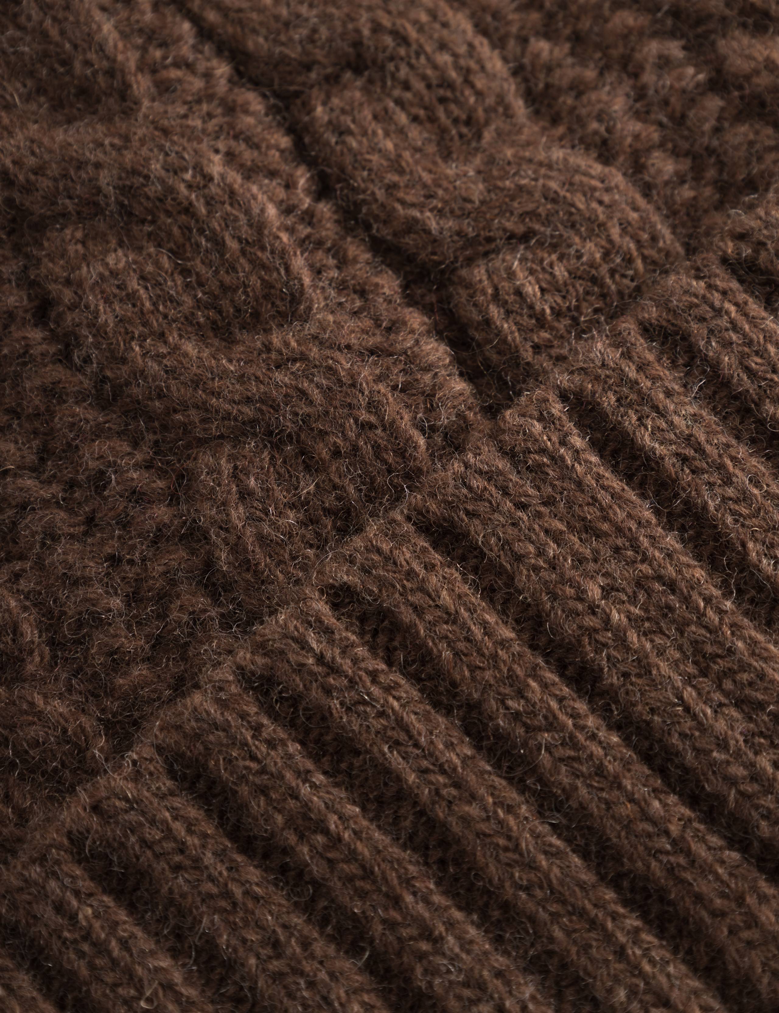 TOP CABLE BEANIE - BROWN - Image 3