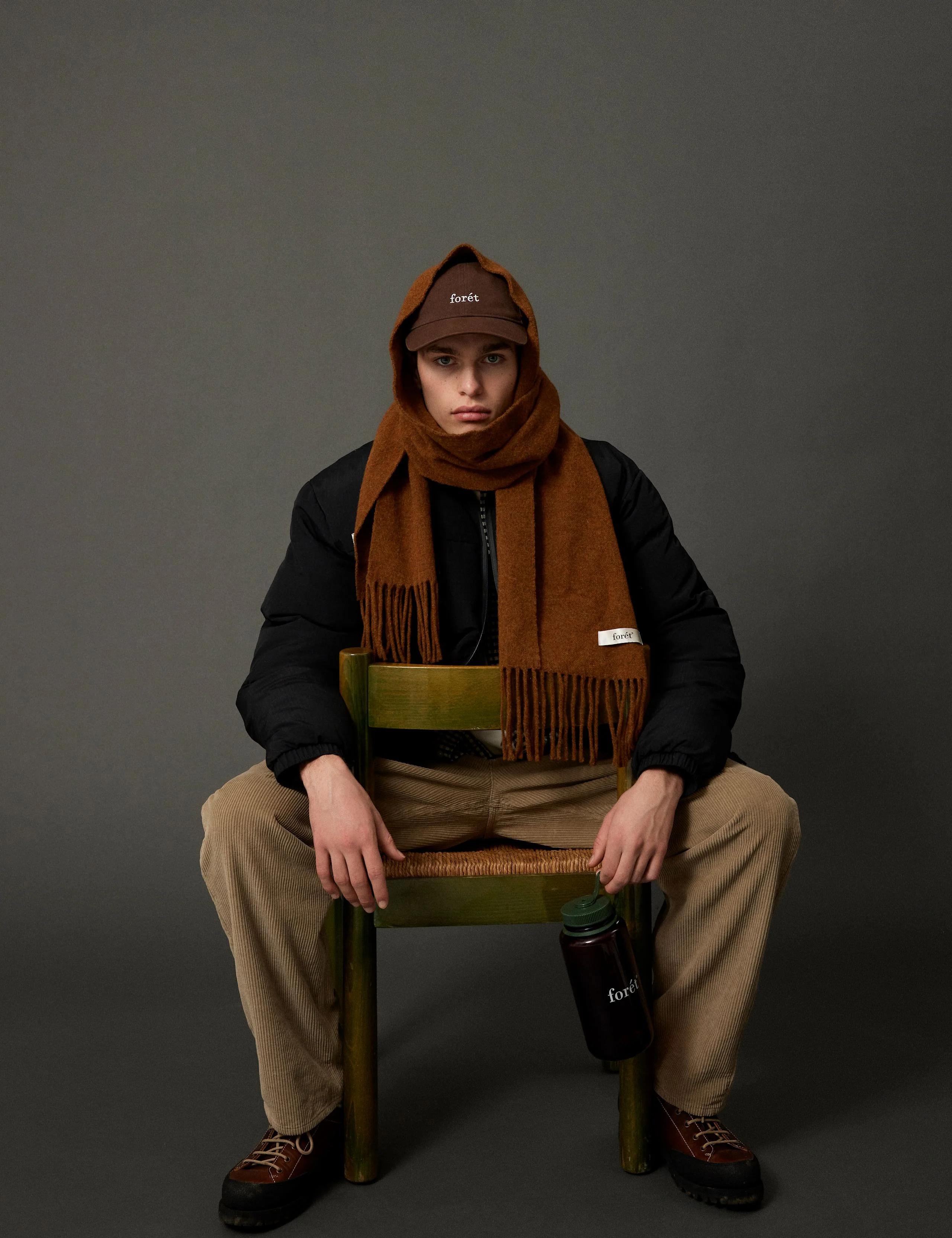 WOOL SCARF - BURNT KHAKI - Image 4