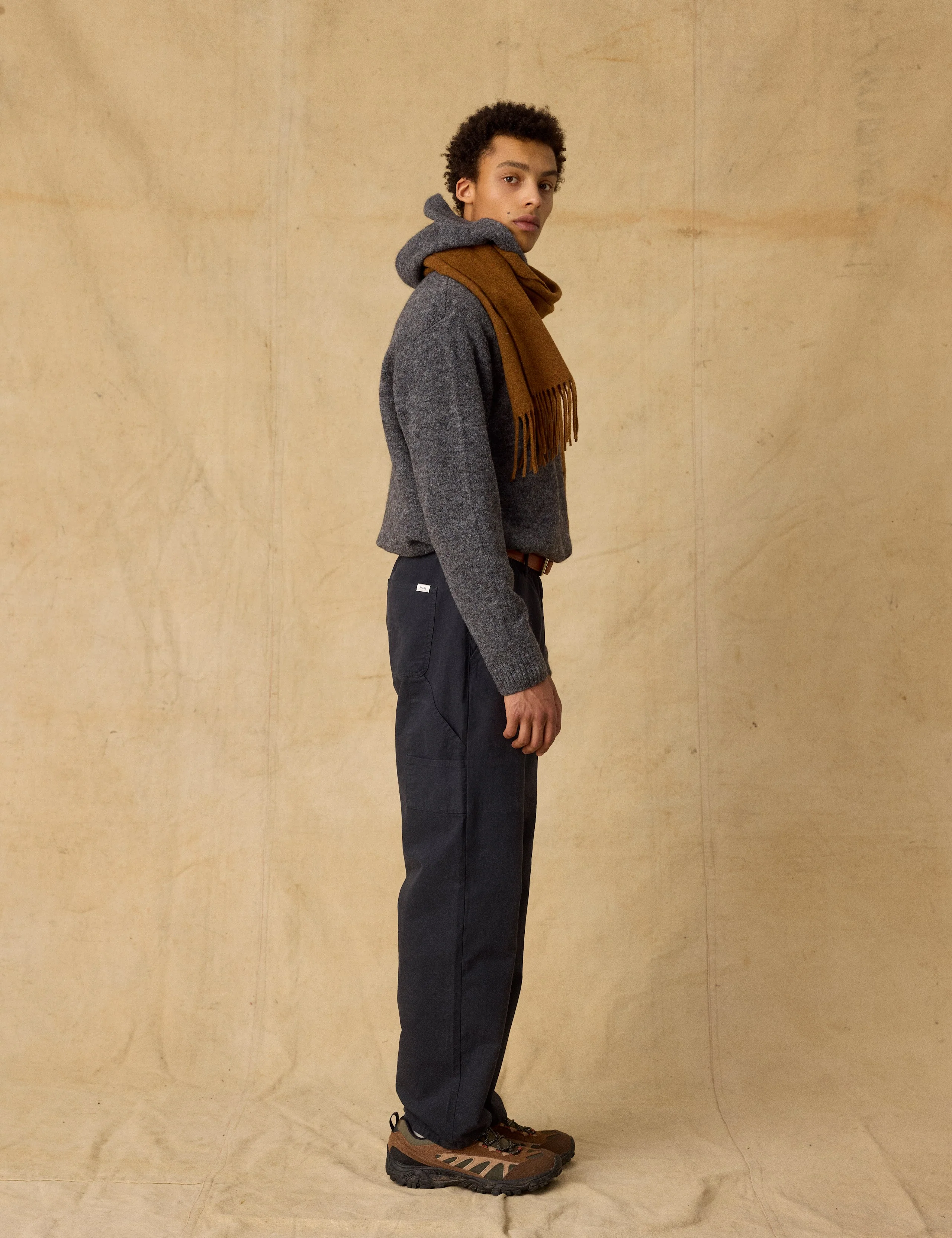 WOOL SCARF - BURNT KHAKI - Image 7